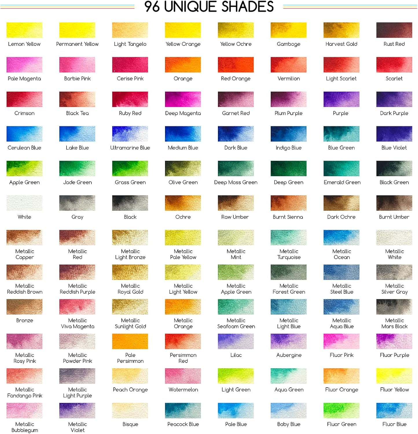 MEEDEN Watercolor Paint Set 96 Colors in Portable Box, Paint Kit with Brush, Palette and Art Supplies, Customizable Color Blocks, Travel Watercolor Set for Adult Teens Beginner Artist Professional image number 6