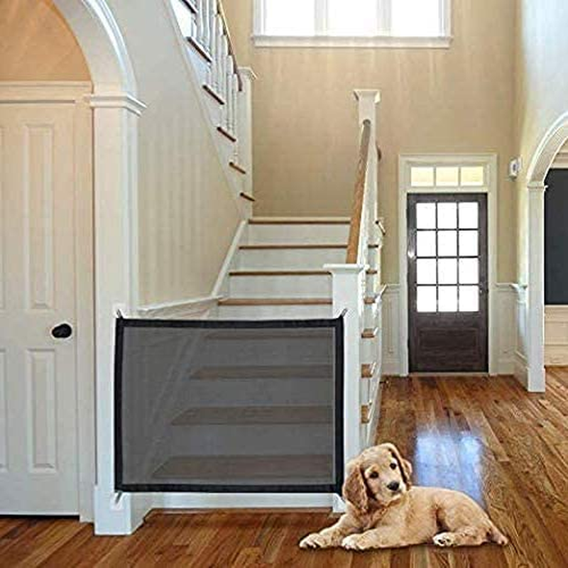 Magic Gate for Dogs, Dog Gate, Pet Safety Gate, Portable Folding Mesh Magic Gate, Portable Folding Stair Gates for Baby, Net Safe Guard Isolation, Baby Safety Fence, Safety Fence for Hall Doorway image number 2