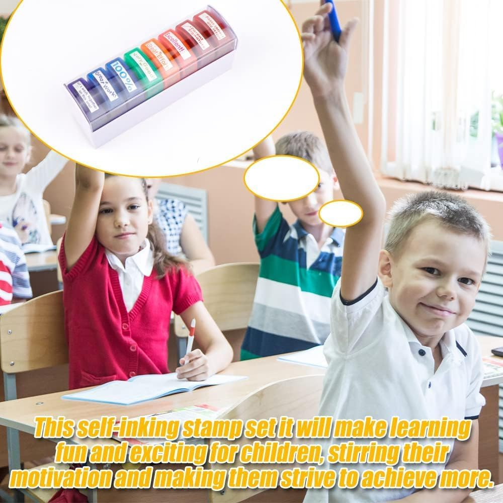 Slzhds Self-Inking Teacher Stamp Set, 18 Pcs Motivational Stamps for Grading & Encouragement, Fun Classroom Stamps for Teachers & Parents, Ideal for Kids Learning & Homework (18 Pcs) image number 5