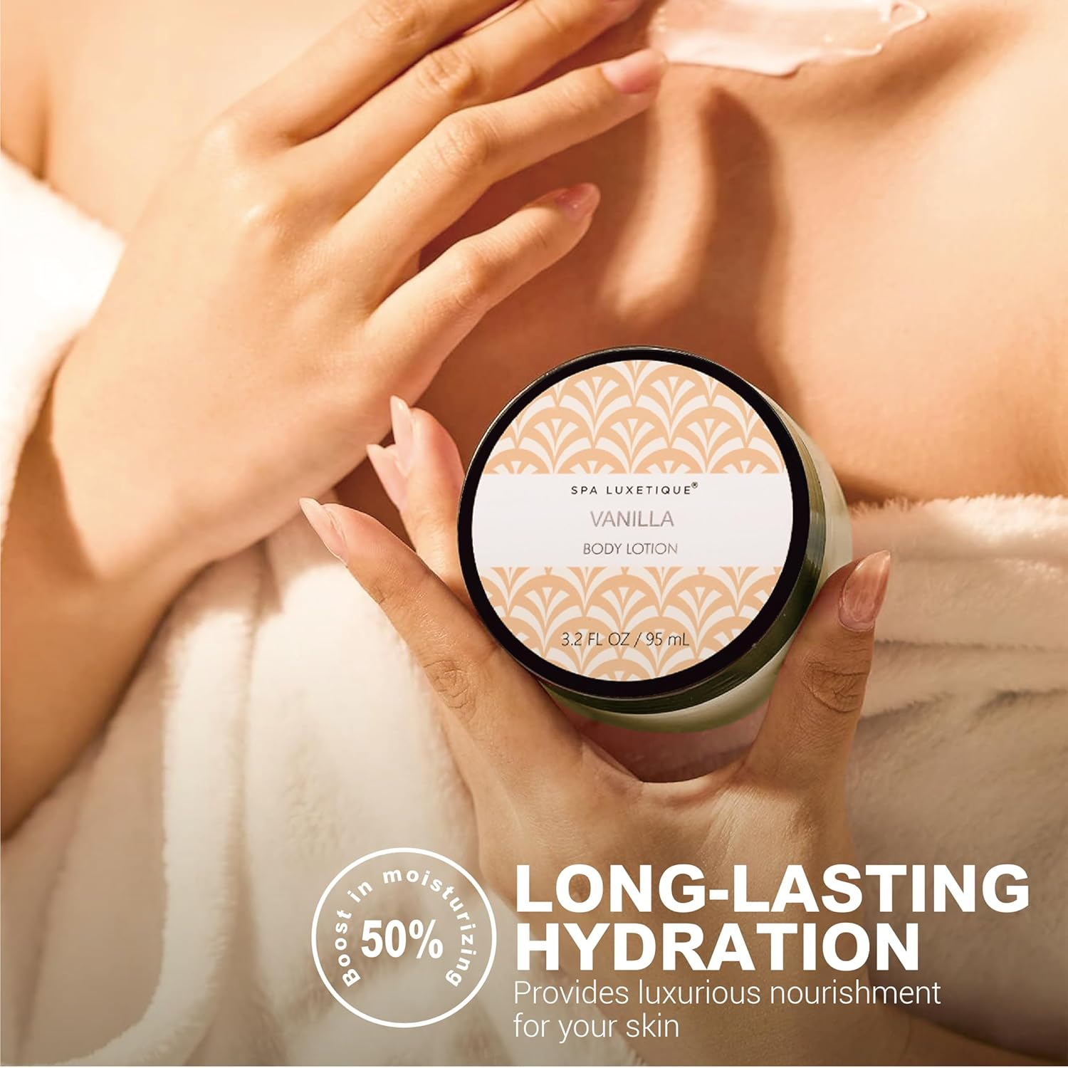 Spa Luxetique Spa Gift Set, Bath Sets for Women Gifts, 6Pcs Vanilla Bath Gift Set, Travel Gift Box with Hand Cream, Body Lotion, Shower Gel, Bubble Bath, Valentine'S Day Mother'S Day Gifts for Her image number 3