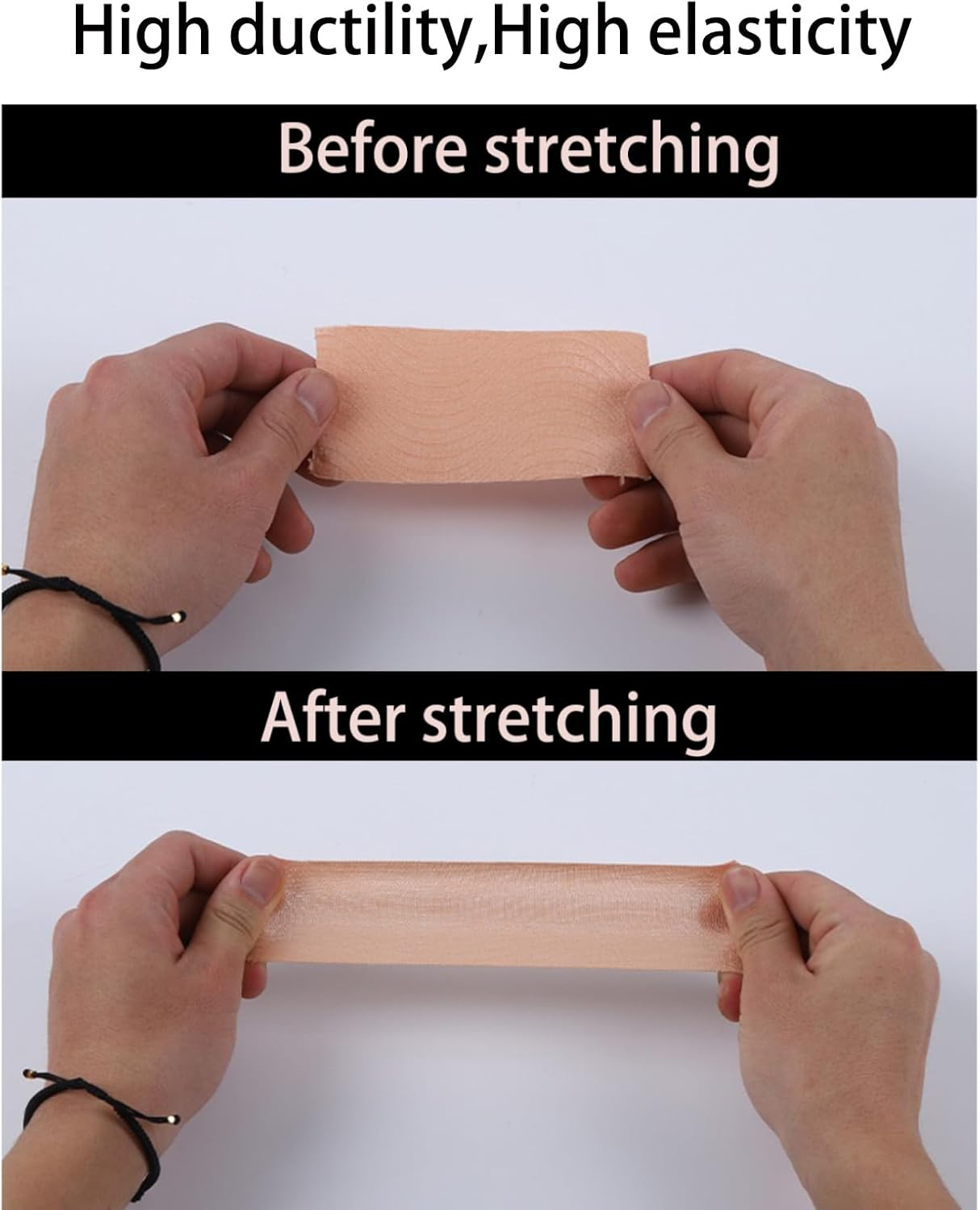 Kinesiology Tape，Elastic Premium Athletic Tape， Latex Free Waterproof and Sweat-Proof（Black and Light Brown)-5Cm X 5M for Muscle Building,Knees,Anles,Shoulder,Pain Relief and Injury Recovery image number 5