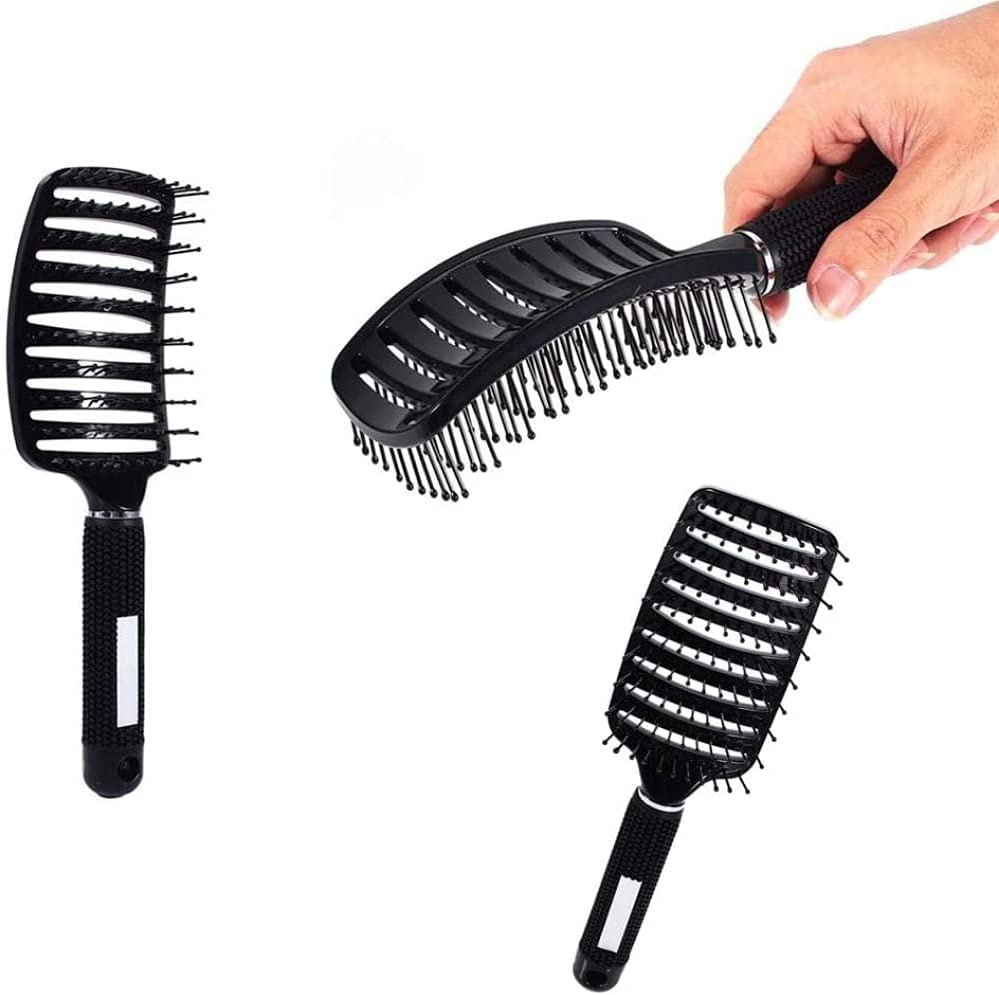 Hair Brush,Curved Vented Hairdressing Comb for Scalp Massage Anti-Static No Hair Tangle Hair Comb for Women Men Styling Tools (Pink) image number 3