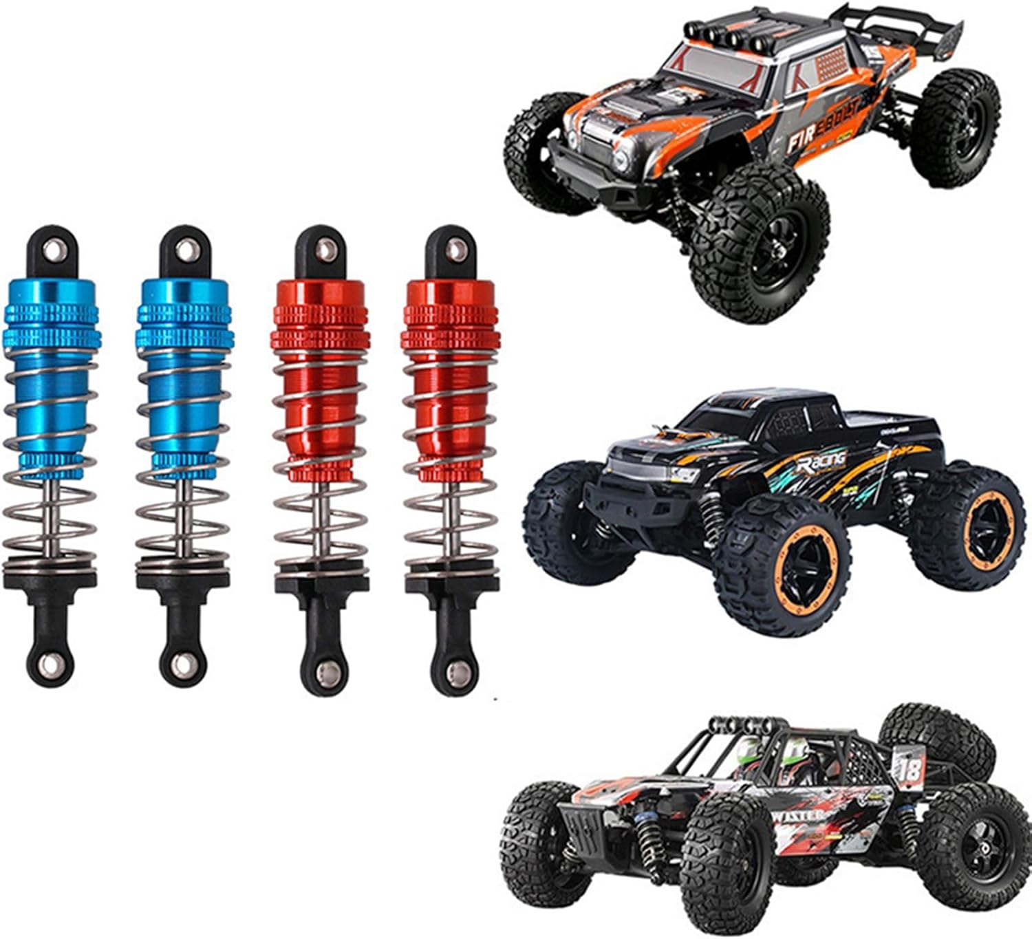 Aluminum Capped Oil Filled Shocks,Shock Absorber Damper Upgraded Spare Parts for HBX 16889 16889A 16890 16890S 1/16 RC Car Accessories(Black) image number 2