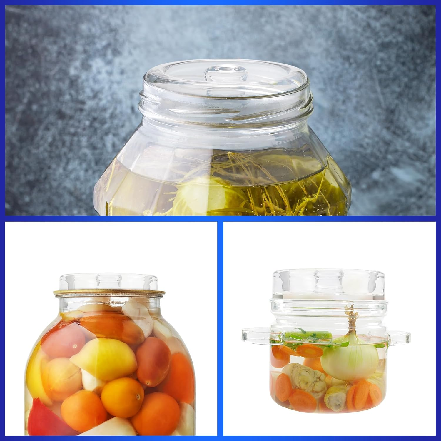 Hcskoss 4 Pack Glass Fermentation Weights for Fermenting with Easy Lift Handles Fermentation Glass Weights for Wide Mouth Mason Jar,Suitable for Fruits,Dishwasher Safe,Each at 200G image number 2