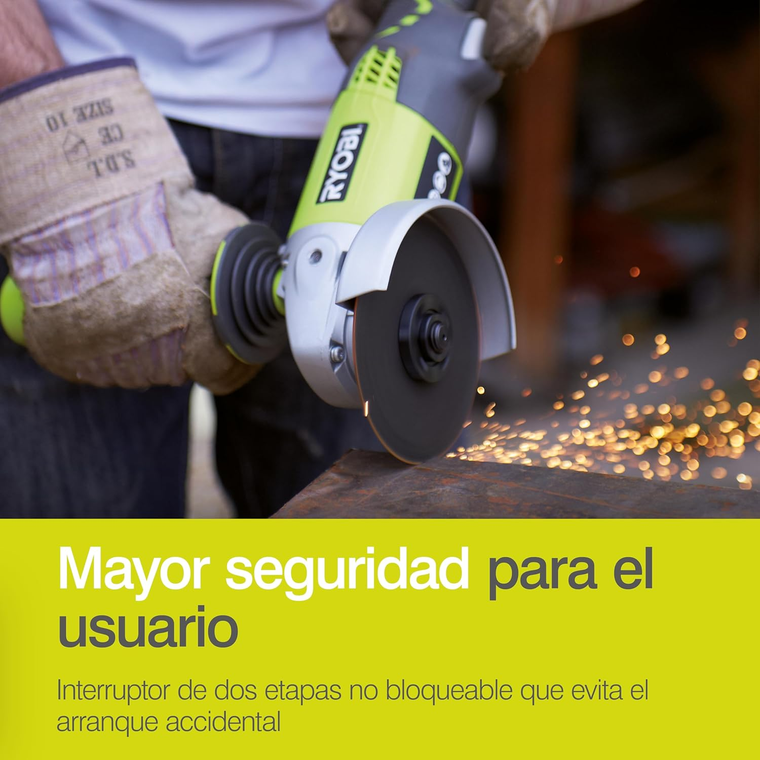 Ryobi R18AG-0 ONE+ Angle Grinder, 18V (Body Only), Green & Black image number 4