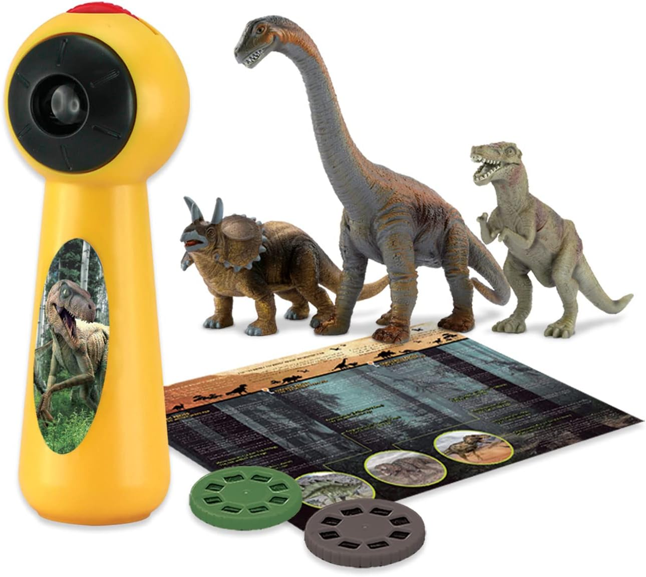 Dinosaur Projector & Play Set with 24 Images in 3 Discs, Ideal Boys Girls Kids Night Light STEM Education Toys, Decoration for Home Theater Ceiling Bedroom Party Living Room image number 1