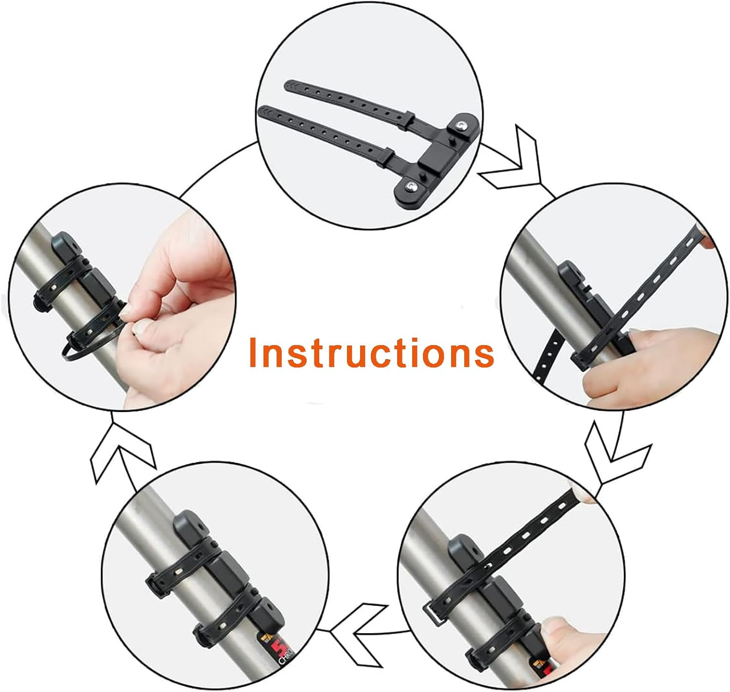 Bike Bottle Cage, Bike Bottle Cage Mount Base Non-Hole Mounting Clip Cup Mounting Base Fits Most Stroller Drink Holder Silicone (Black) image number 3