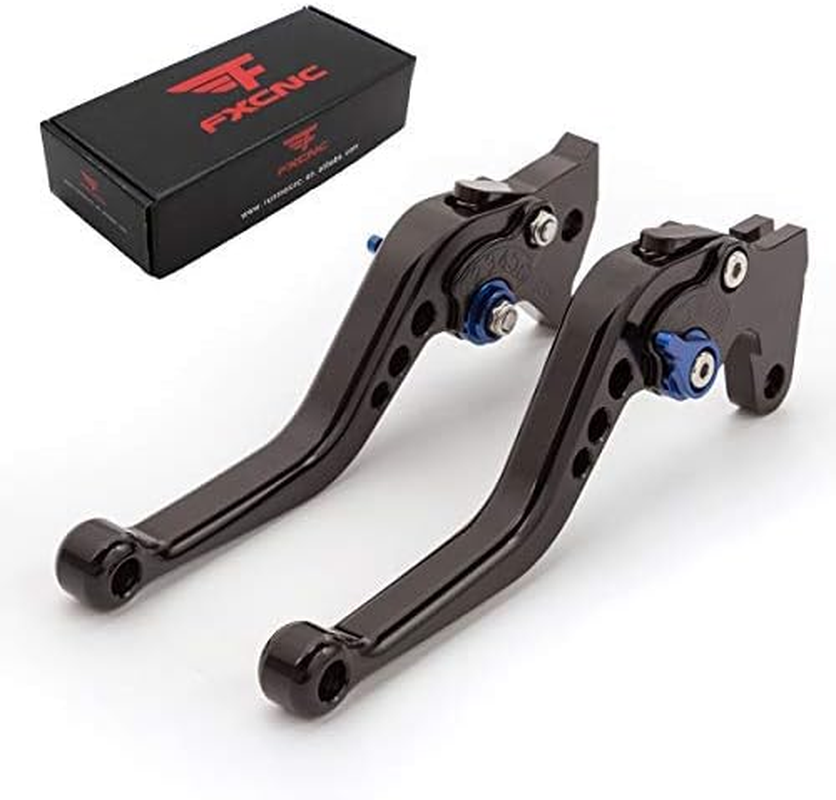 FXCNC Racing CNC Aluminum Short Adjustable Brake Clutch Levers for YAMAHA Warrior Raptor 350 YFM350 2002-2004,Raptor YFM660 01-05,TTR125L/LE/LW 00-16,Banshee 350 02-06,XT660/R/X 04-13