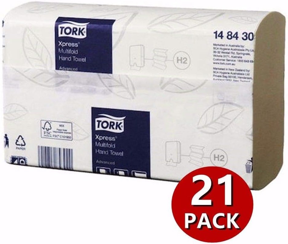Tork Xpress Multifold Slimline H2 Hand Towel, 185 Piece (Pack of 21) image number 2