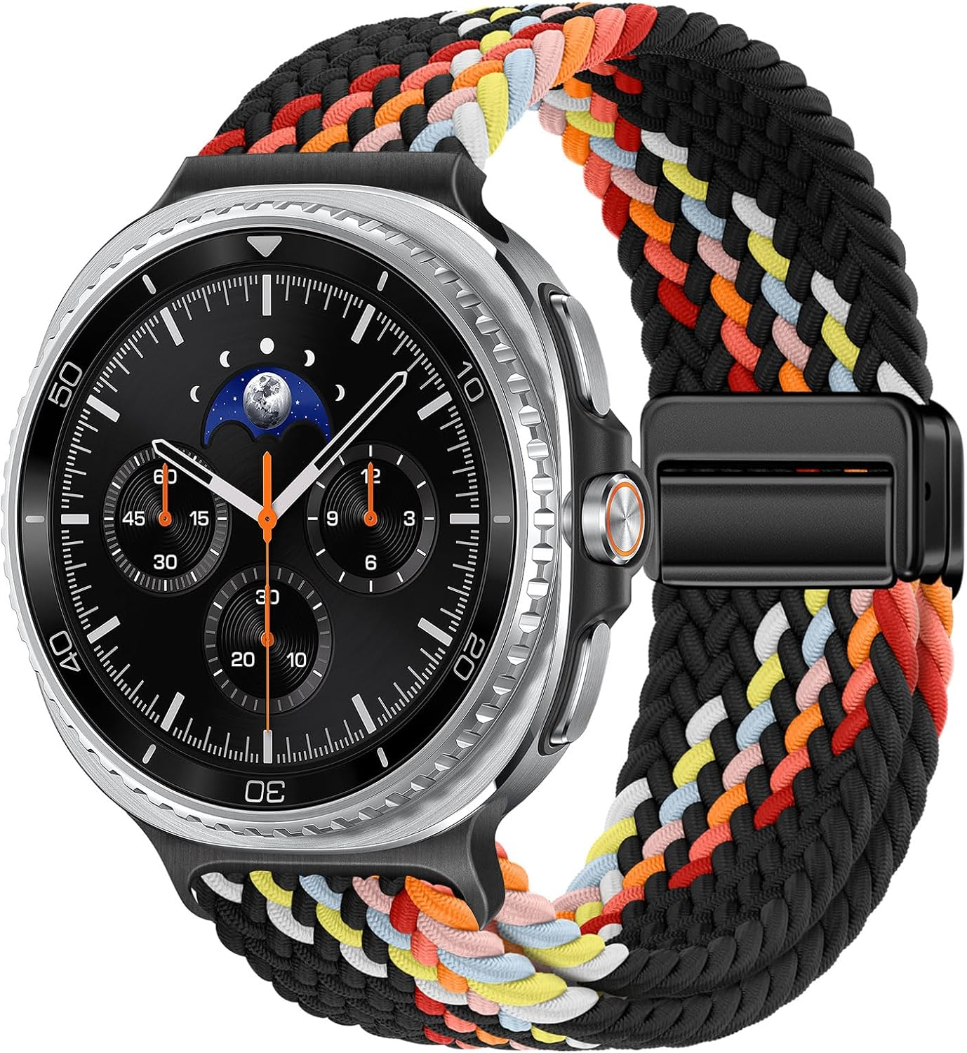 KEYSJEFF Braided Magnetic Bands for Galaxy Watch 8 Band 40Mm 44Mm,Elastic Nylon Sport Strap Stretchy Fabric Wristbands Compatible with Samsung Galaxy Watch 8 Classic Bands 46 Mm