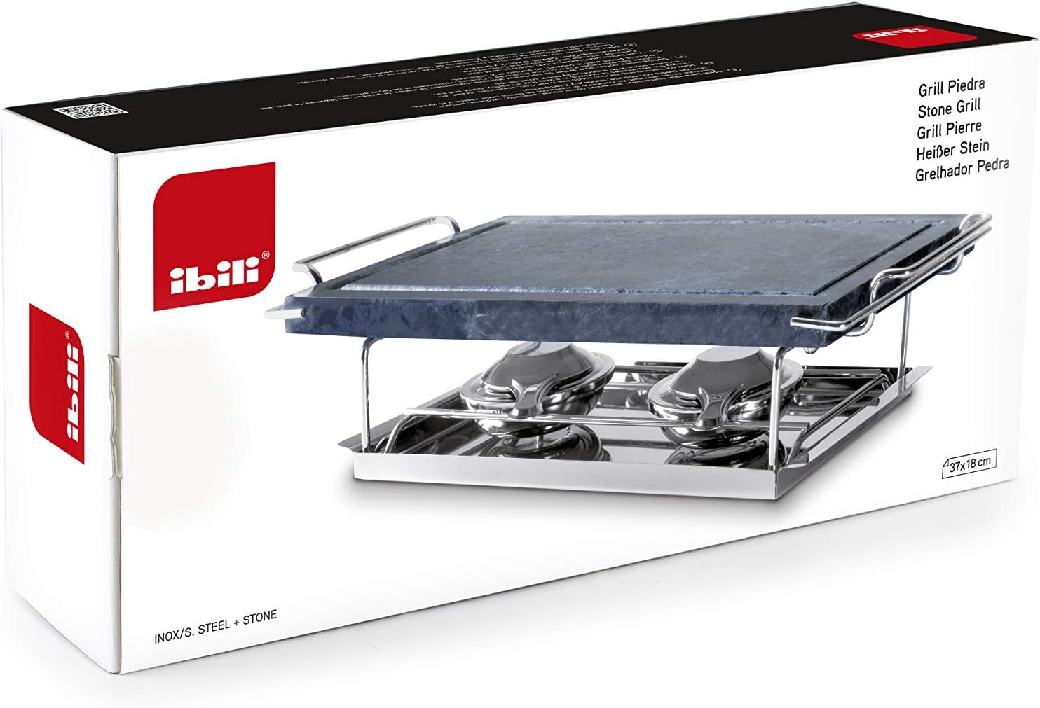 Ibili Stone Grill Set, Stainless Steel, Grey/Silver, 37 X 18 X 12 Cm image number 2