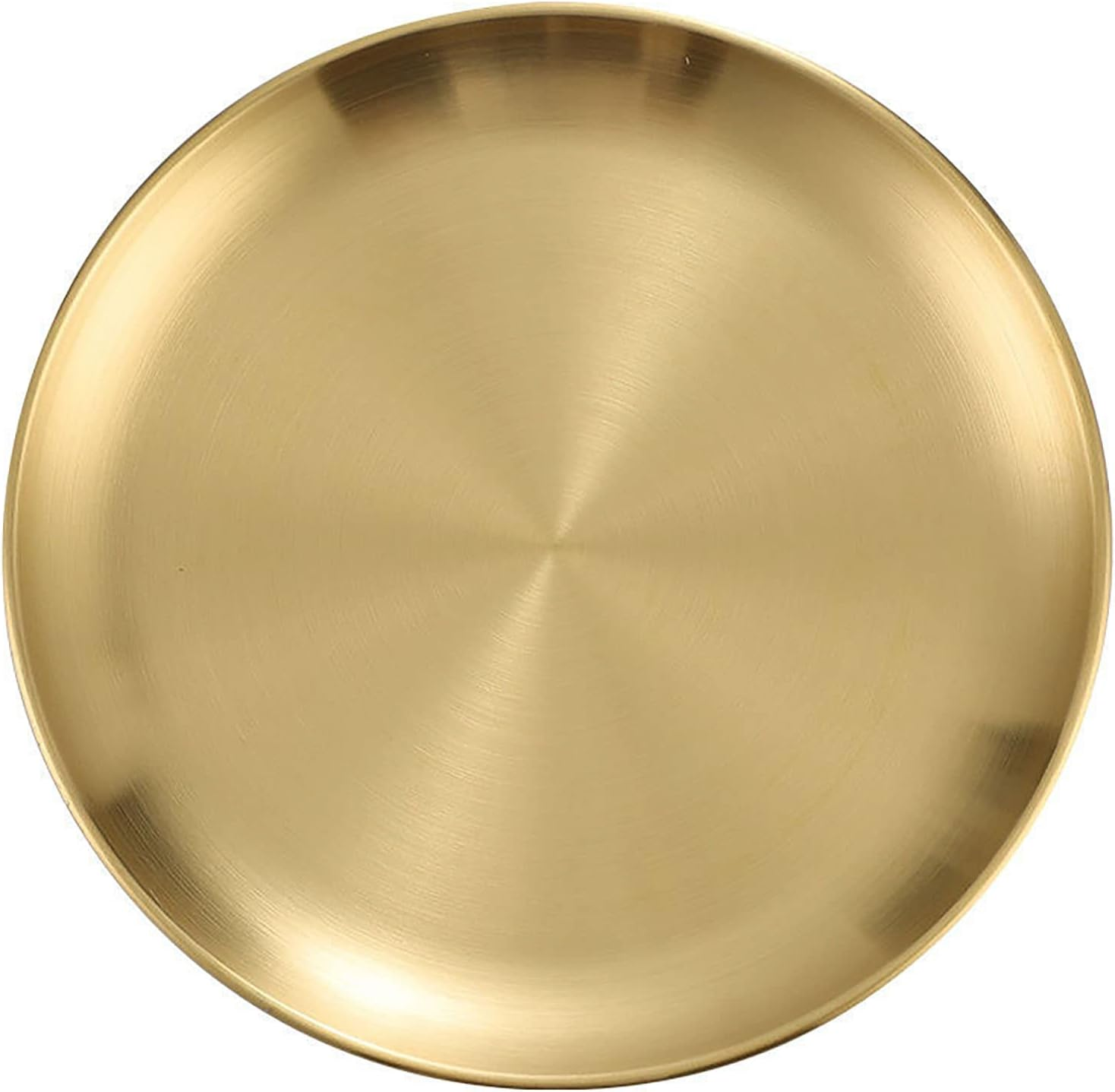 YIKANGHENG 6 Pcs 6.7 Inch Circular Trinket Tray, Gold Stainless Steel, for Serving Trays Towel Storage Dish Plate Tea Fruit Cosmetics Jewelry Decorative Tray (6.7 Inch, Gold) (Small) - Silver image number 2