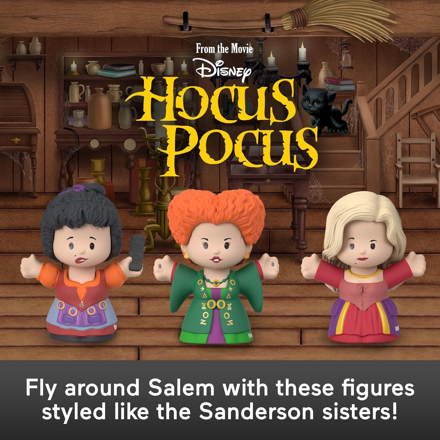 Little People Collector Disney Hocus Pocus Figure Set with Winifred Sarah and Mary Sanderson in a Display Gift Box for Fans image number 5