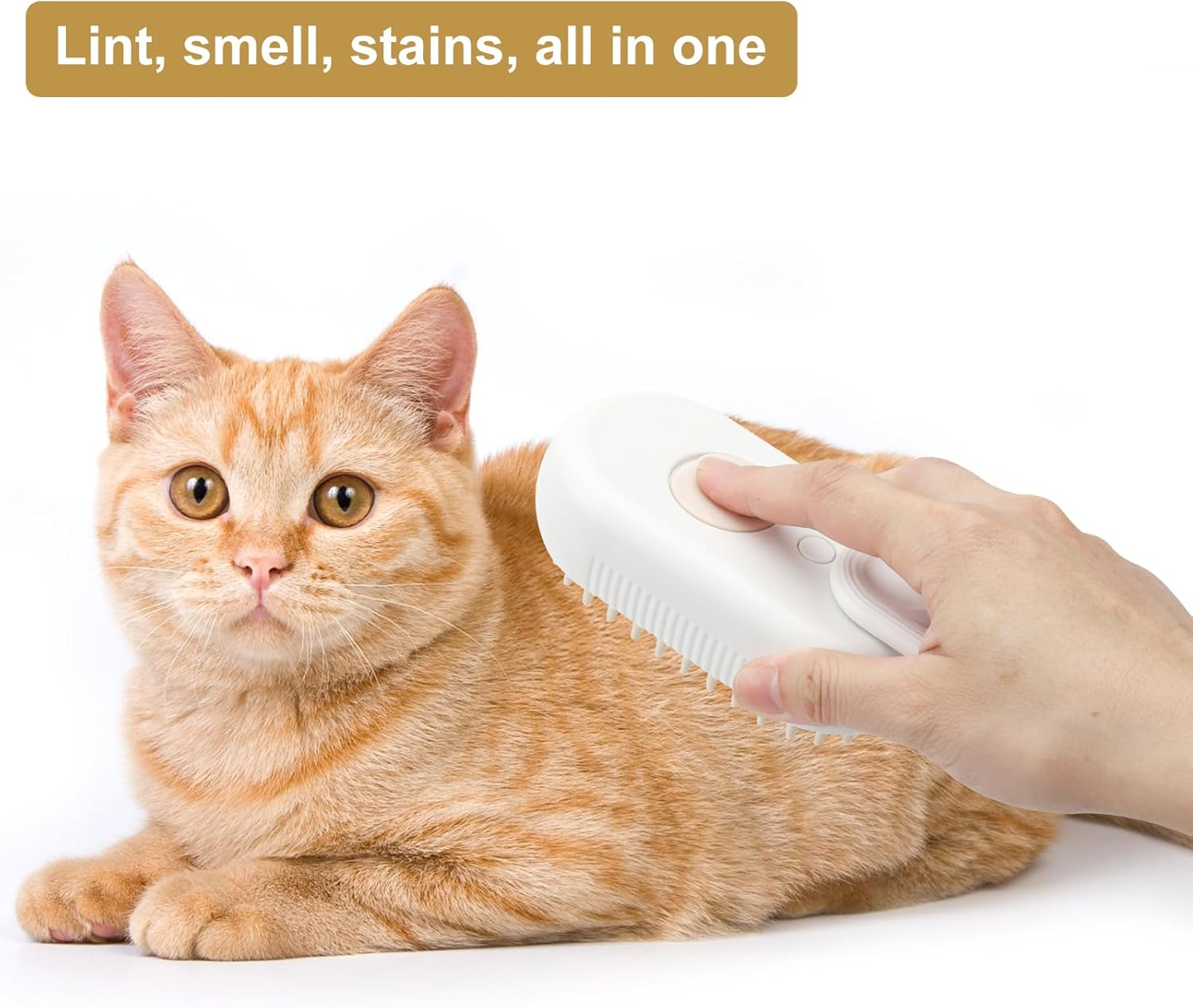 Apomoons Steam Brush for Dogs Cats, Dog Brush, Cat Brush with Steam, 3-In-1 Cat Dog Steam Brush, Steam Brush Cat, Steam Brush Dog, Steamy Pet Brush, Cat Comb with Steam (White) image number 4