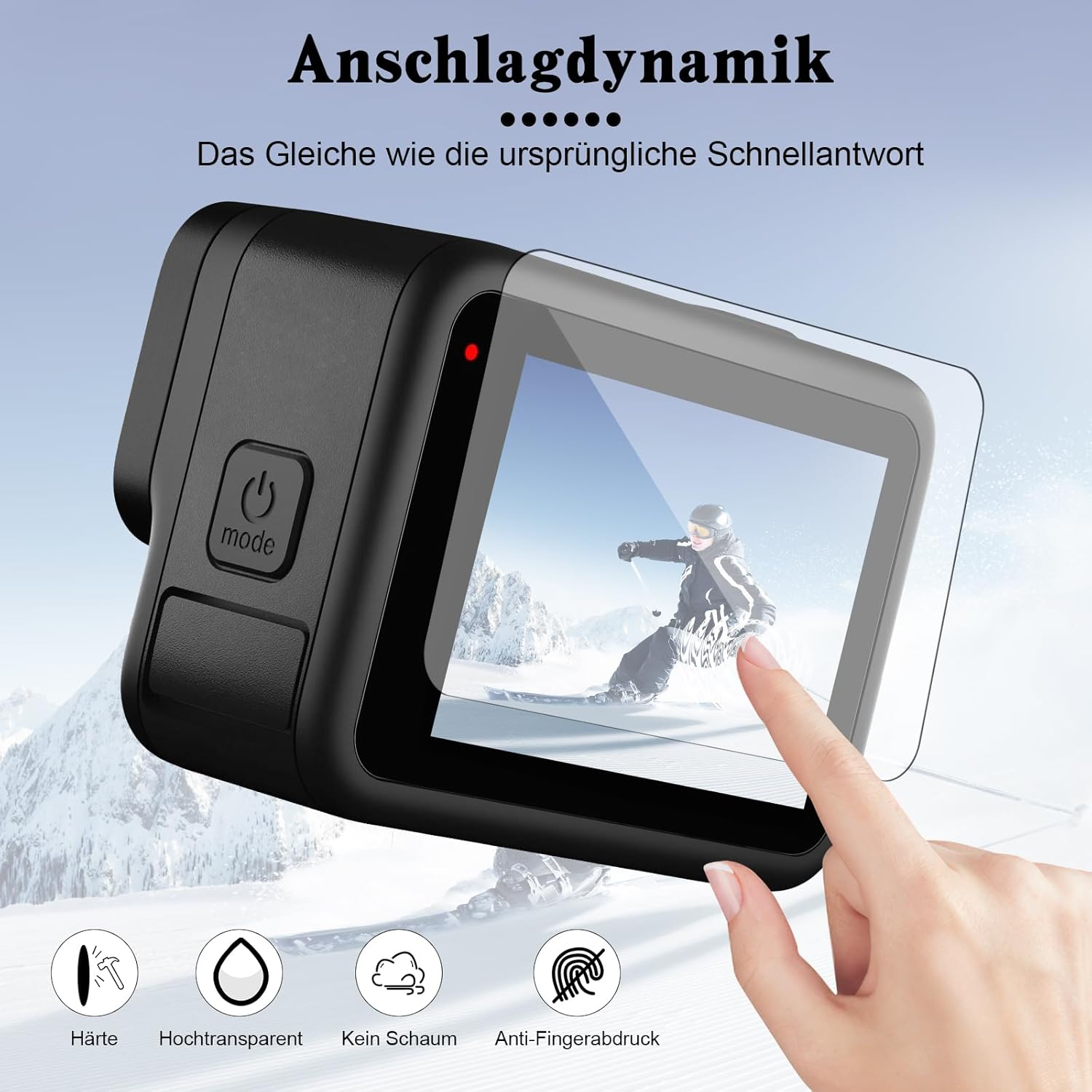 Ertlutw Screen Protector for DJI Osmo Action5 Pro, Includes 2 Lens Silicone Covers, Tempered Glass Screen Protector for DJI Action 5 Pro Accessories, Ultra HD, 9H Hardness, Scratch-Resistant, Pack Of image number 3