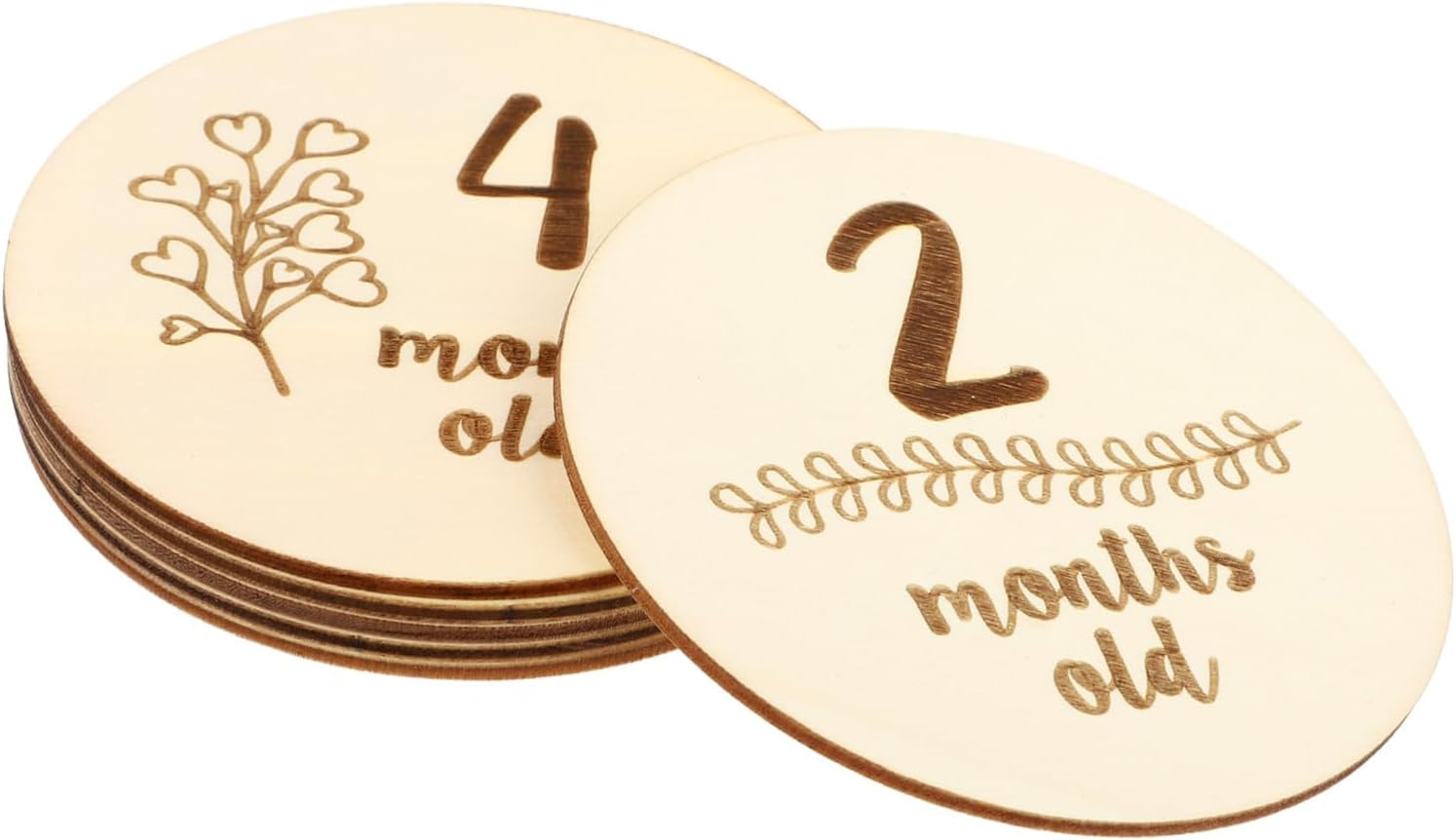 6Pcs Double Sided Birth Month Cards Photo Props Newborn Monthly Milestone Keepsake with Rounded Edges for Social Media Sharing and Memorable Albums image number 3