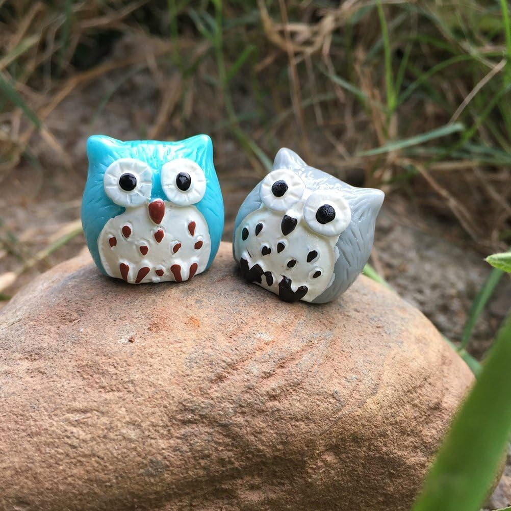 Fokmuaex 30 Pcs Mini Resin Owls Decorations | Cute Simulated Owl Ornaments for Fairy Gardens & Photography Props | Durable Lightweight Craft Accessories with Random Colors image number 2