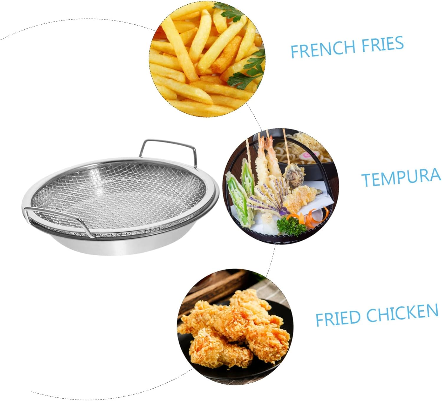 CIYODO Fried Foods Plate Drain Rack Snack Storage Tray Stainless Steel Food Holder Barbecue Plate image number 3