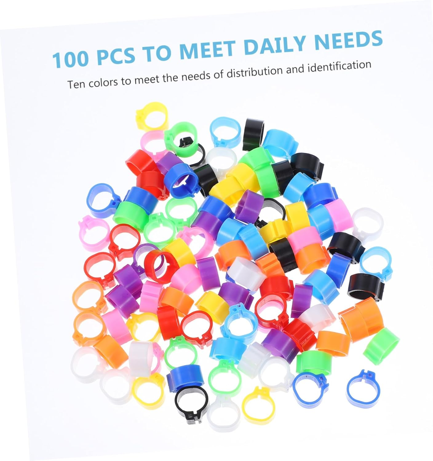 Yardwe 300Pcs Pigeon Foot Rings Plastic Bird Leg Bands for Identification for Pigeon Leg Banding and Random Color image number 2