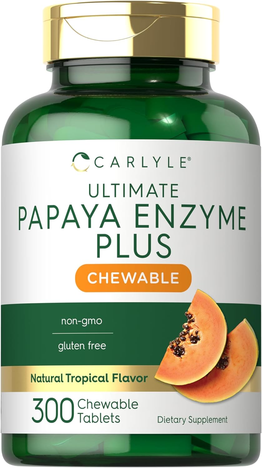 Papaya Enzyme Chewable Tablets | 600 Count | Vegetarian, Non-Gmo, Gluten Free Formula | Papaya Flavor | by Carlyle image number 6