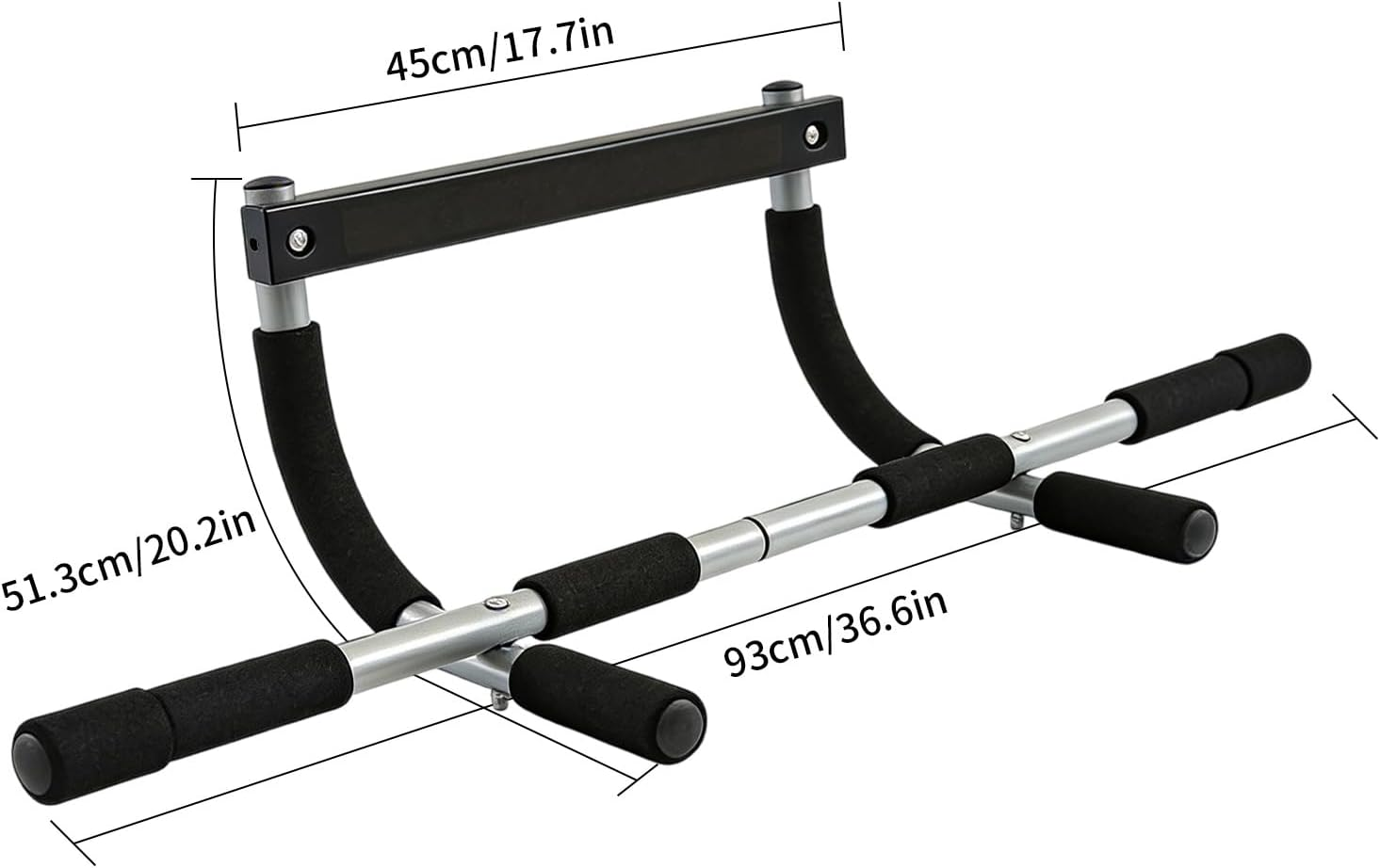 Pull up Bar for Doorway, Adjustable Width Locking, Stainless Steel Gym Equipment, Home Gym Portable, for Strengthening Exercises at Home or Gym image number 6