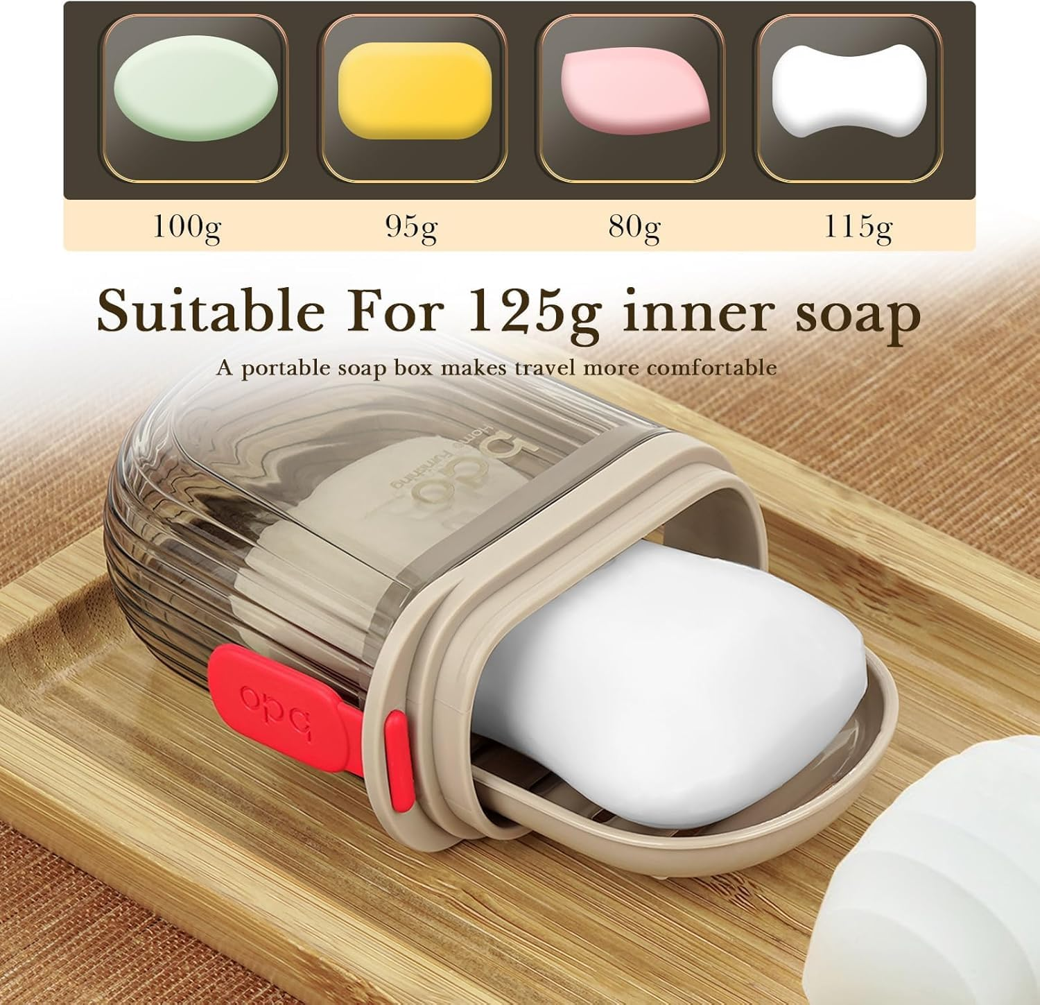 Leakproof Travel Soap Case &ndash; Travel Essentials Portable Bar Soap Holder with Drainage Tray & Secure Lid for Travel,Shower, Gym, Camping (Transparent) image number 6