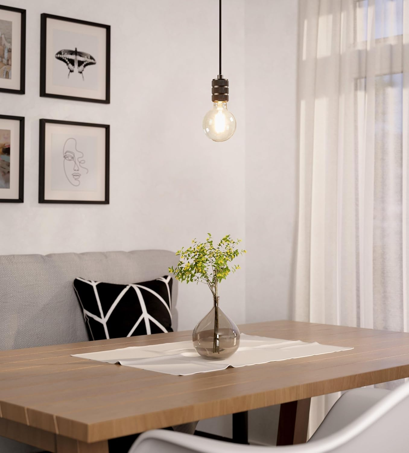 EGLO Connect.Z Smart Home E27 LED Filament Light Bulb, G95, Zigbee, App and Voice Control, Dimmable, Warm White, 806 Lumen, 6 Watt, Vintage Lightbulb Transparent image number 5