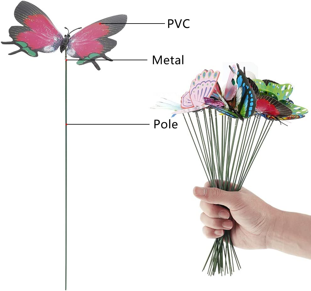 32 Pcs Butterfly Stakes, Garden Butterfly Ornaments - Patio Decor Butterfly Party Supplies Garden Stakes Decorative for Outdoor Yard Christmas Decorations image number 2