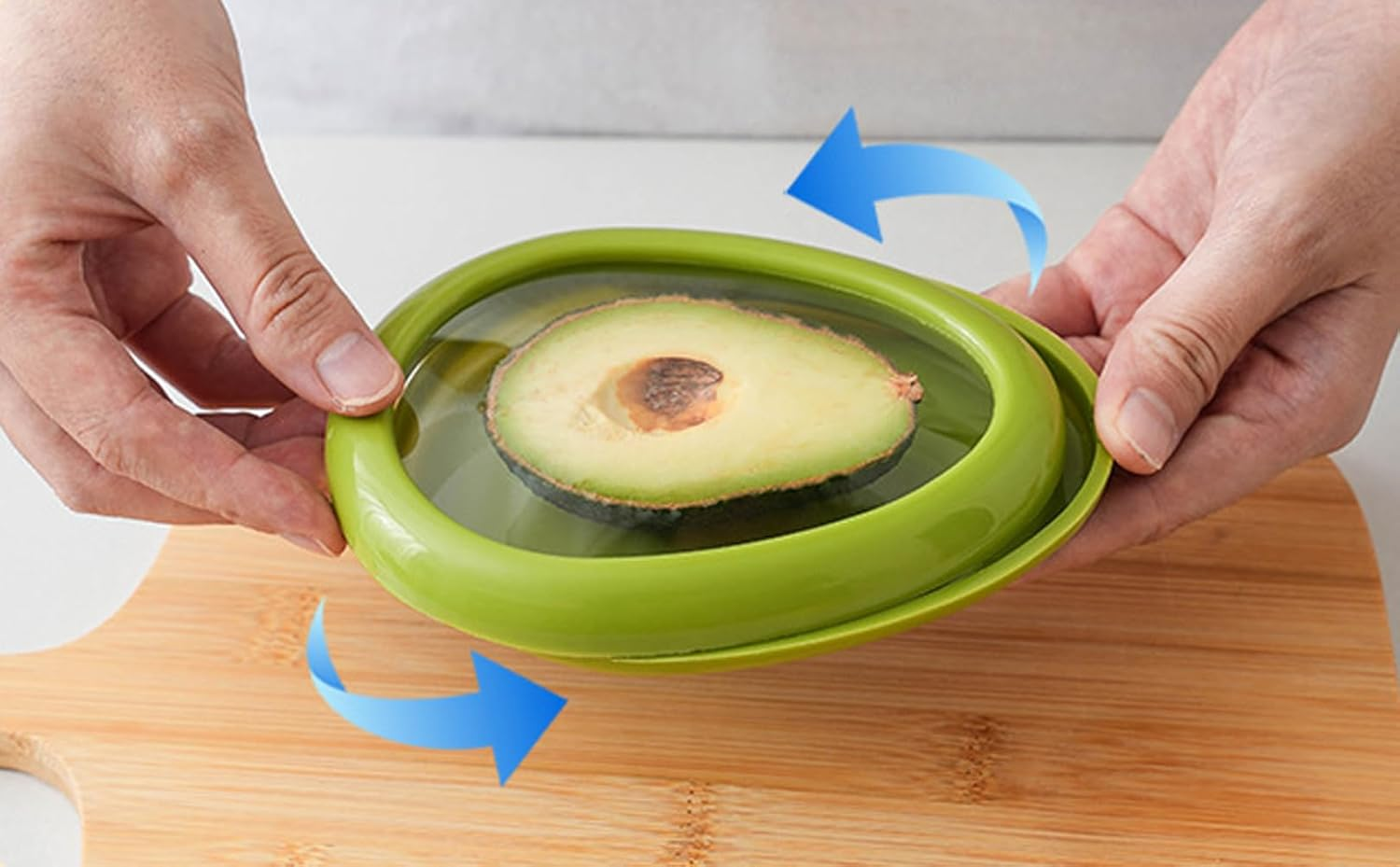 YC-GREHUN Fruit & Vegetable Crisper Reusable Fruit & Vegetable Storage Box Avocado Onion Tomato Lemon Leak Proof Crisper with Lid for Refrigerator (Set of 4) image number 1