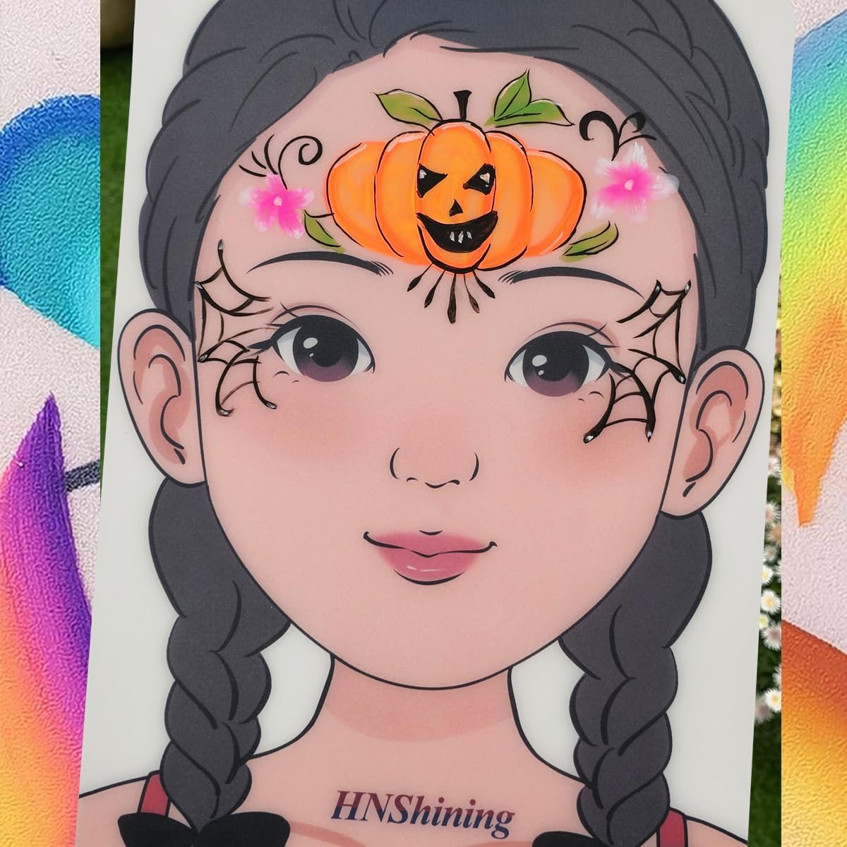 Face Painting Practice Board,Face Paint Board for Practise,Reusable Face Painting Exercise Template,Makeup Painting Tool (Girl) image number 5