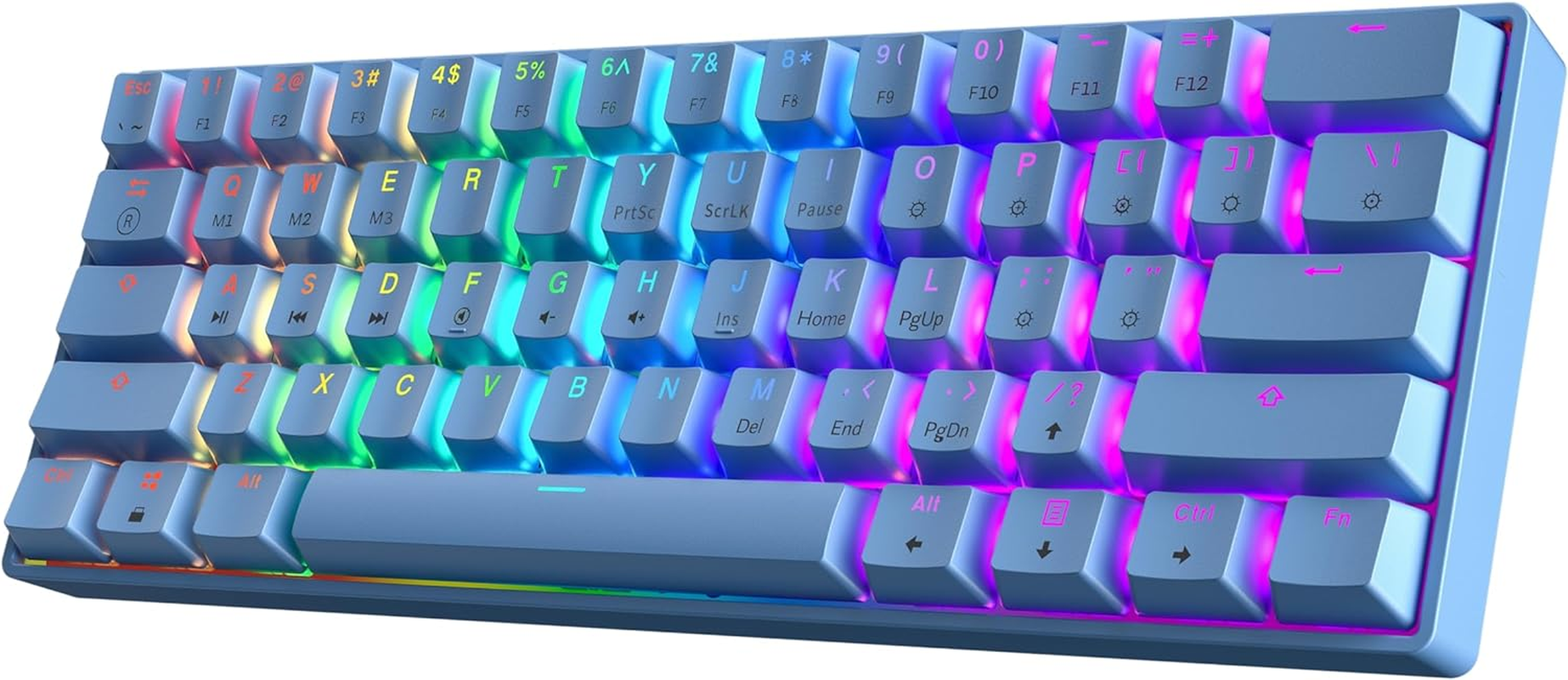 HK GAMING GK61 60% V3 | Hotswap Mechanical Gaming Keyboard | 61 Keys Multi Color RGB LED Backlit for Pc/Mac Gamer | US Layout (Black, Mechanical Speed Yellow)
