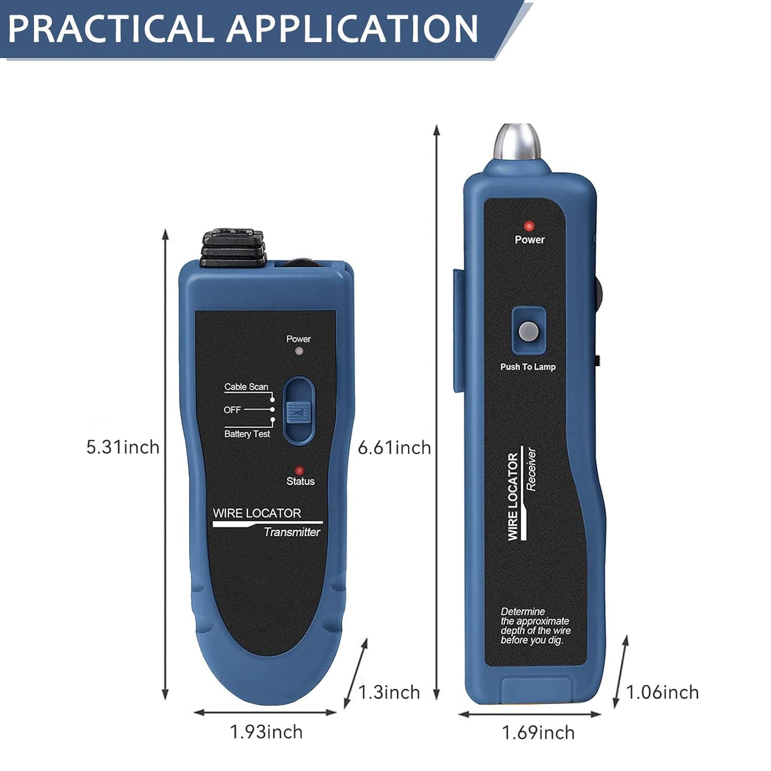 Rechargeable Underground Cable Locator, Electrical Wire Tracer, Underground Wire Locator for Pet Fence Buried Sprinkler Valve, Cable Tester for Locating Irrigation Tone Generator Kit Probe image number 3