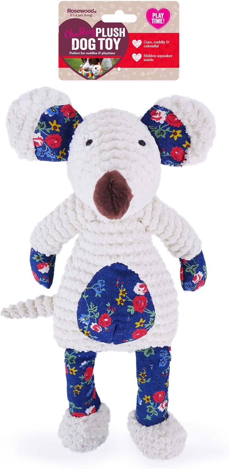 Rosewood 39124 Chubleez Maisie Mouse Dog Toy image number 4