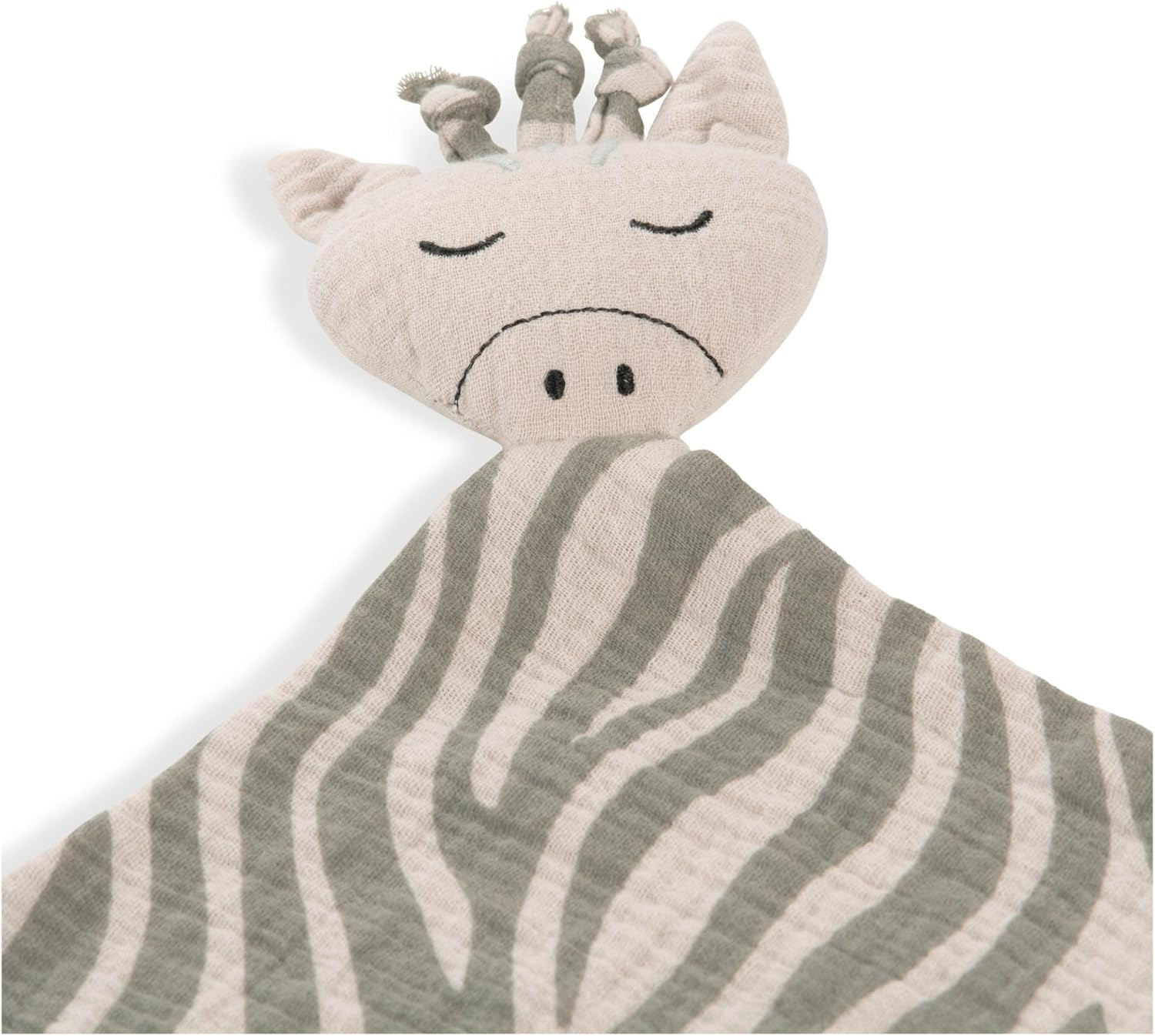 Hauck Cuddle N Play Baby Cuddle Blanket, Muslin Cotton Comforter Boy Girl, Cuddly Toy and Comforter Cuddly Toy Washable at 60&deg;C, 25 X 25 Cm (Zebra Sage) image number 1