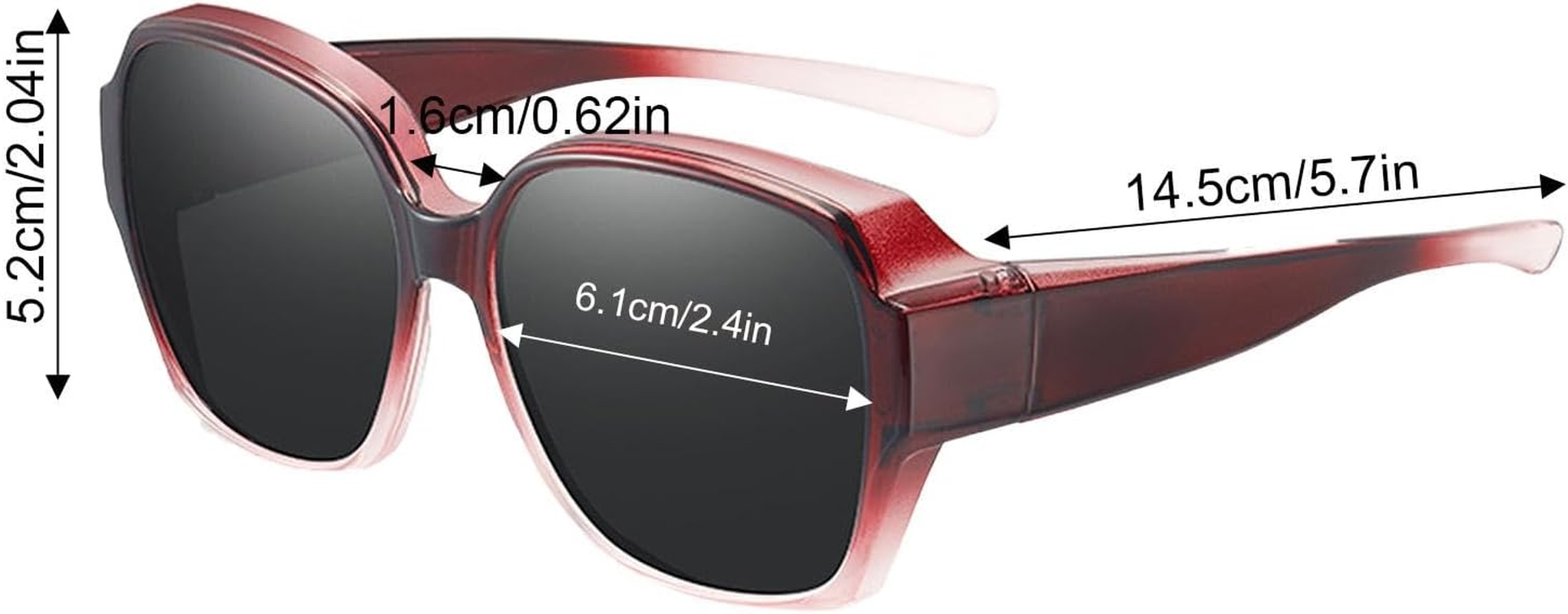 Polarized Fit over Sunglasses | Fit over Glasses Sunglasses Womens Oversized Sunglasses, Fitover Wrap around Eyewear for Men Women | Polarized Snap Shades Sunglasses, Lightweight image number 3