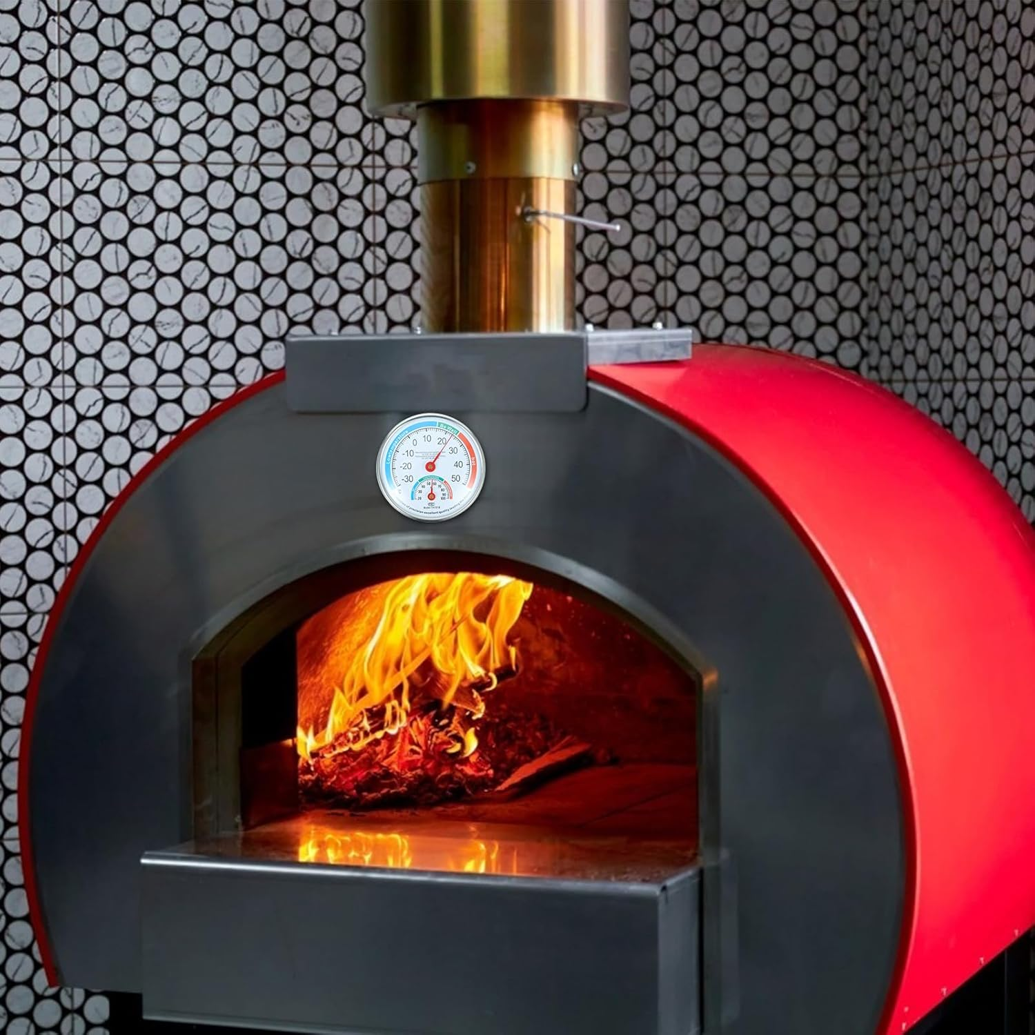 Round Indoor Outdoor Hygrometer/Thermometer, Humidity Gauge Indicator Temperature Humidity Monitor, Analog Hygrometer Humidor Aluminum Dial for Home, Office, Garden, Greenhouse or Conservatory image number 4