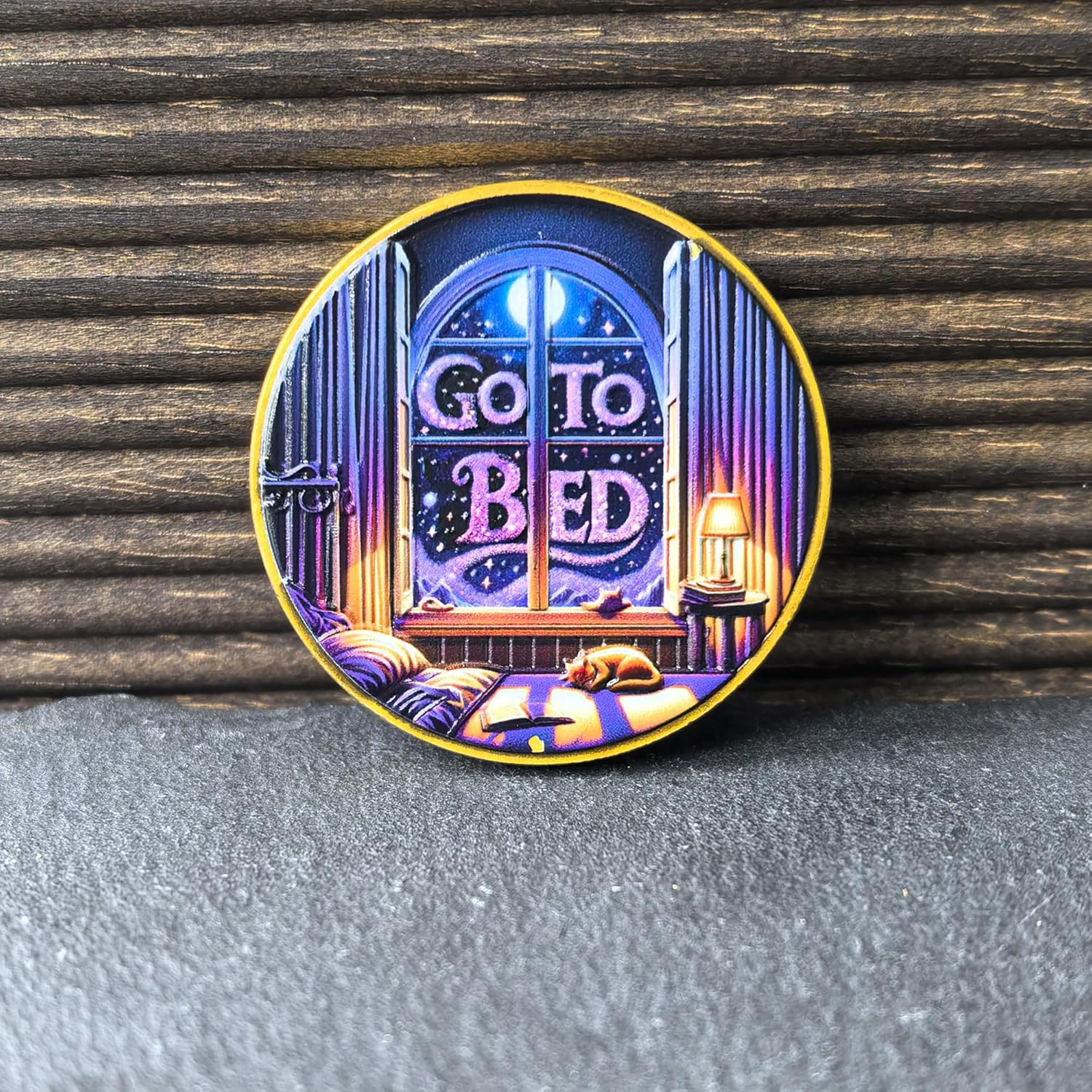 Book Lovers Decision Coin - 'One More Chapter' Vs 'Go to Bed' Dual-Sided Medallion image number 3