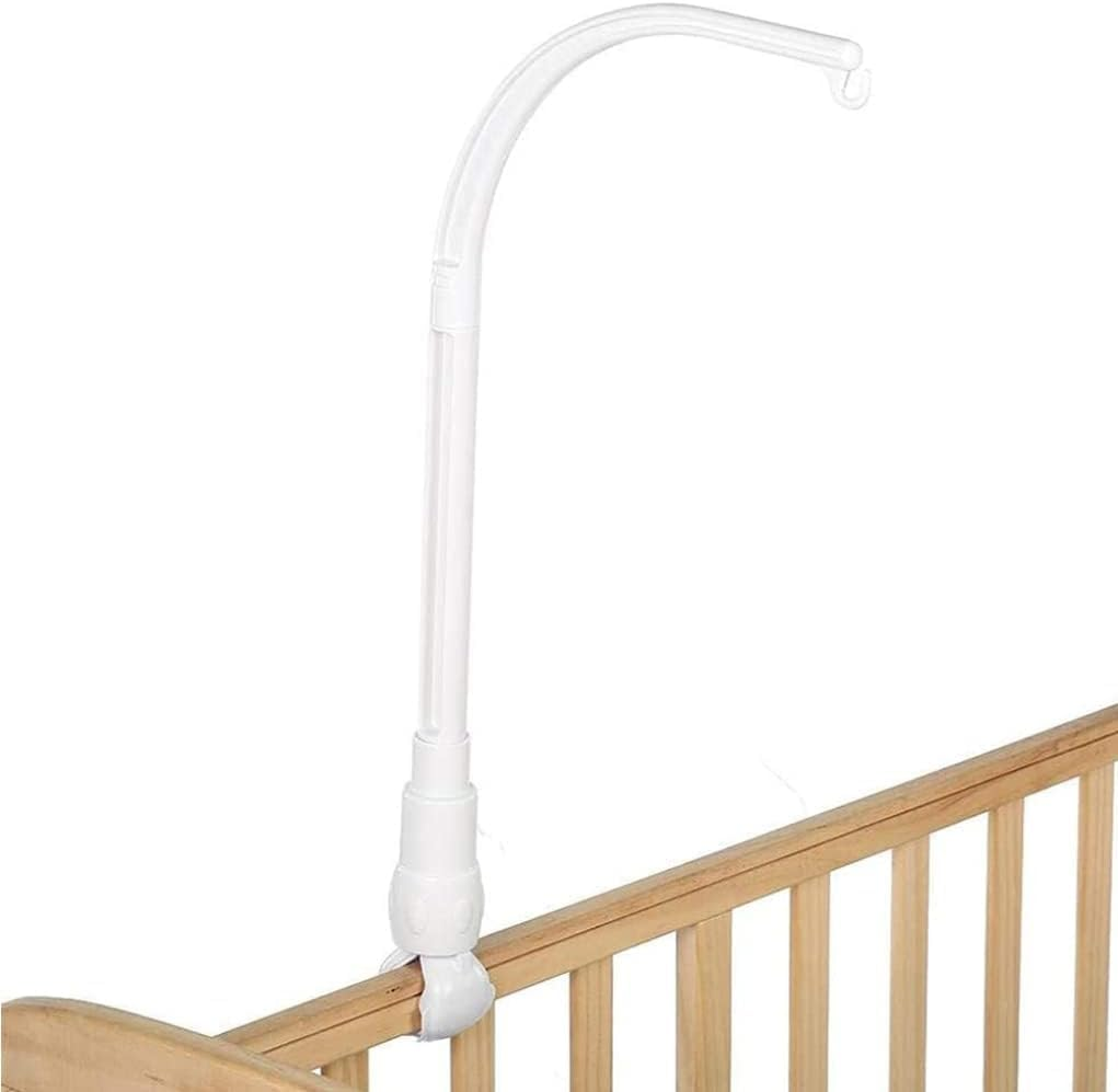 Baby Bed Mobile, Hanging Mobile with Adjustable Holder, Crib Mount, Rotatable, Light Up, White, Infants and Toddlers image number 1