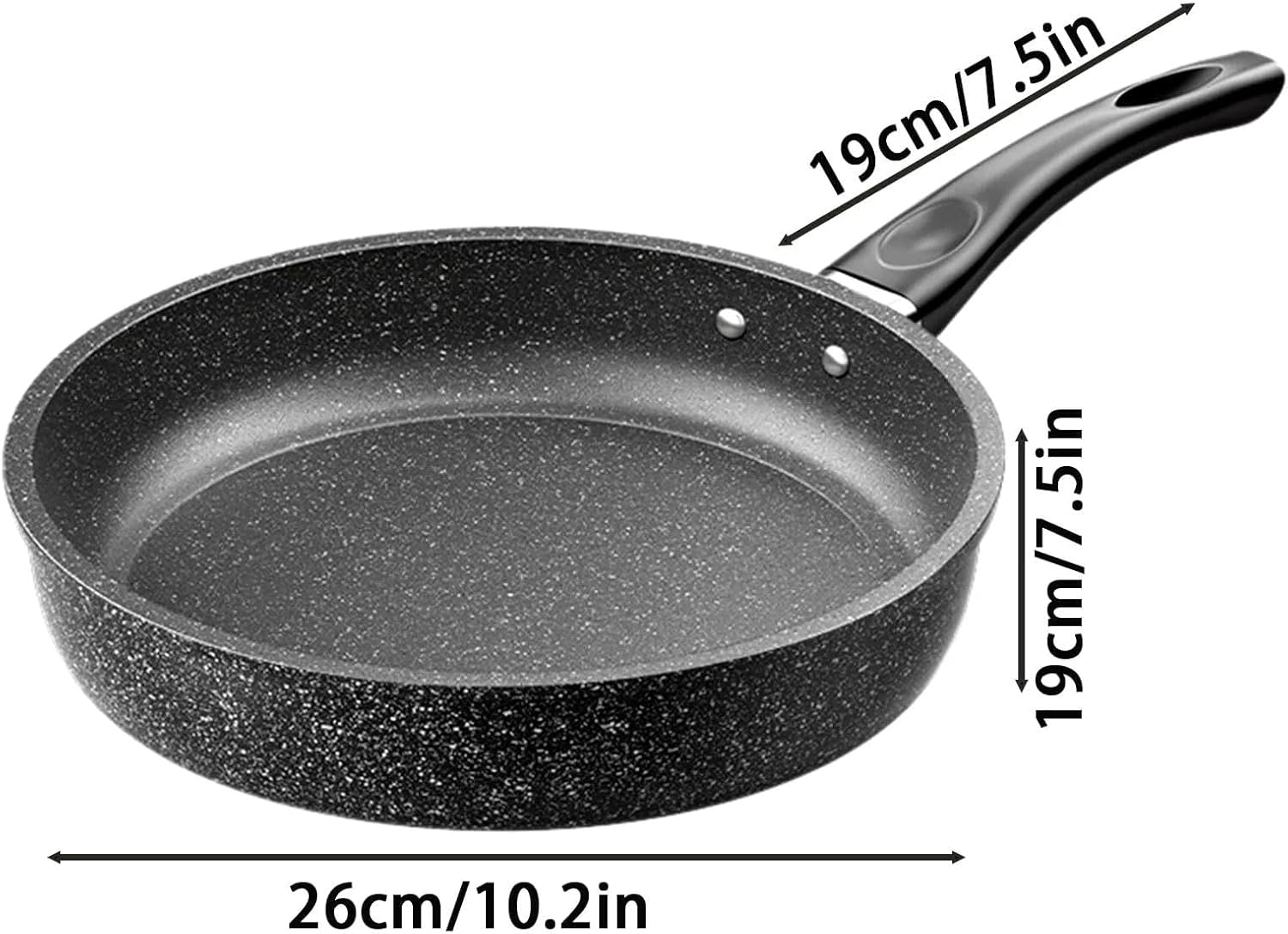 TIRAIN 26Cm Nonstick Frying Pan Skillet with Granite Coating, Healthy Stone Cookware Chef'S Pan with PFOA Free, Heat-Resistant Handle image number 2