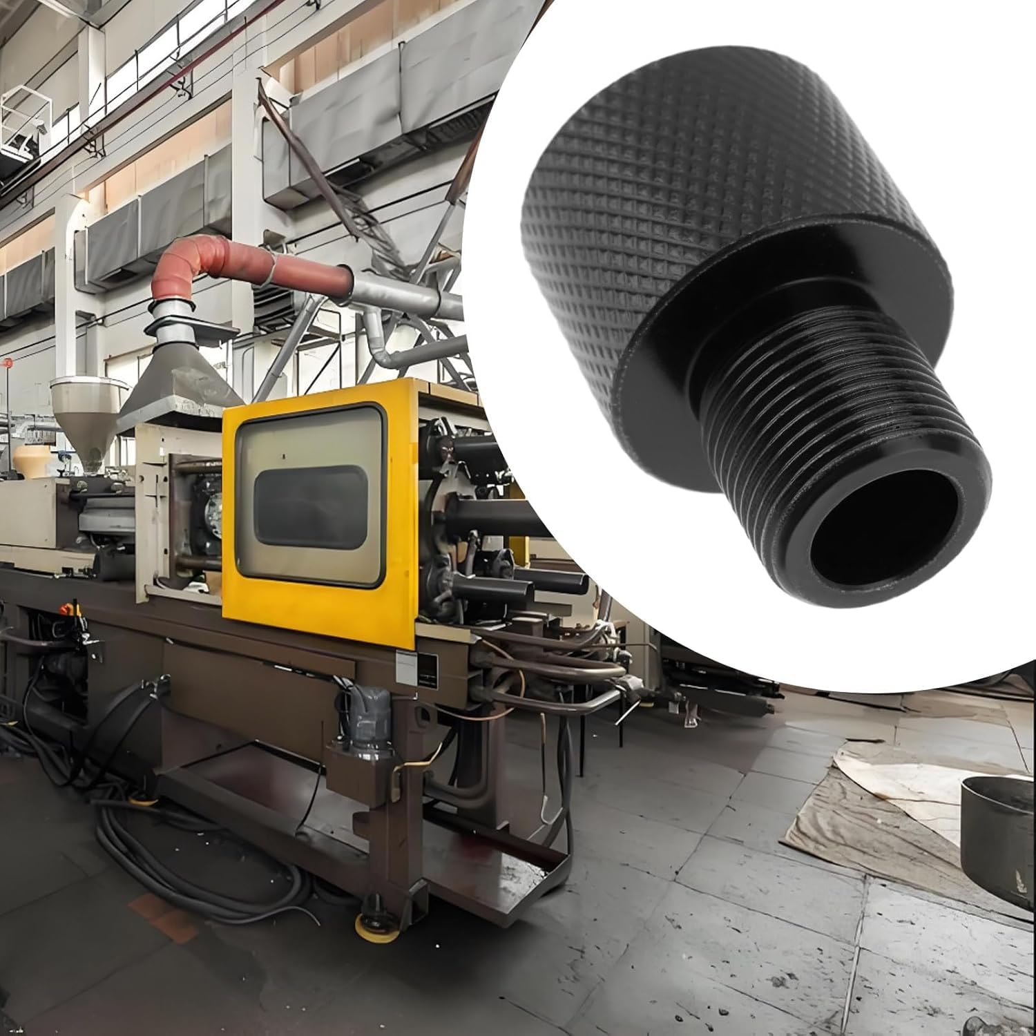 BEANPRECOY 1Pc Black Aluminum Alloy 1/2-20 UNEF to 1/2-28 UNF Thread Adapter, Male to Female Pipe Fitting Adapter for Plumbing & Mechanical Parts