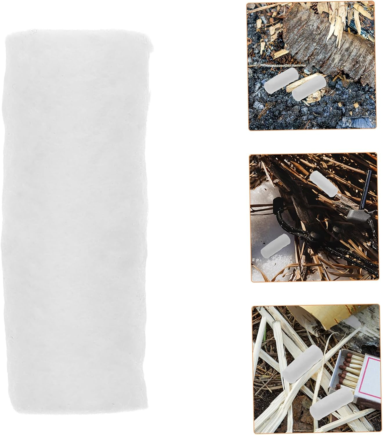 Kisangel 10Pcs Cotton Wicks Firelighters for Camping BBQ Easy Ignite Cotton Rods Survival Fire Starters Outdoor Fire Pit Fireplace Kit