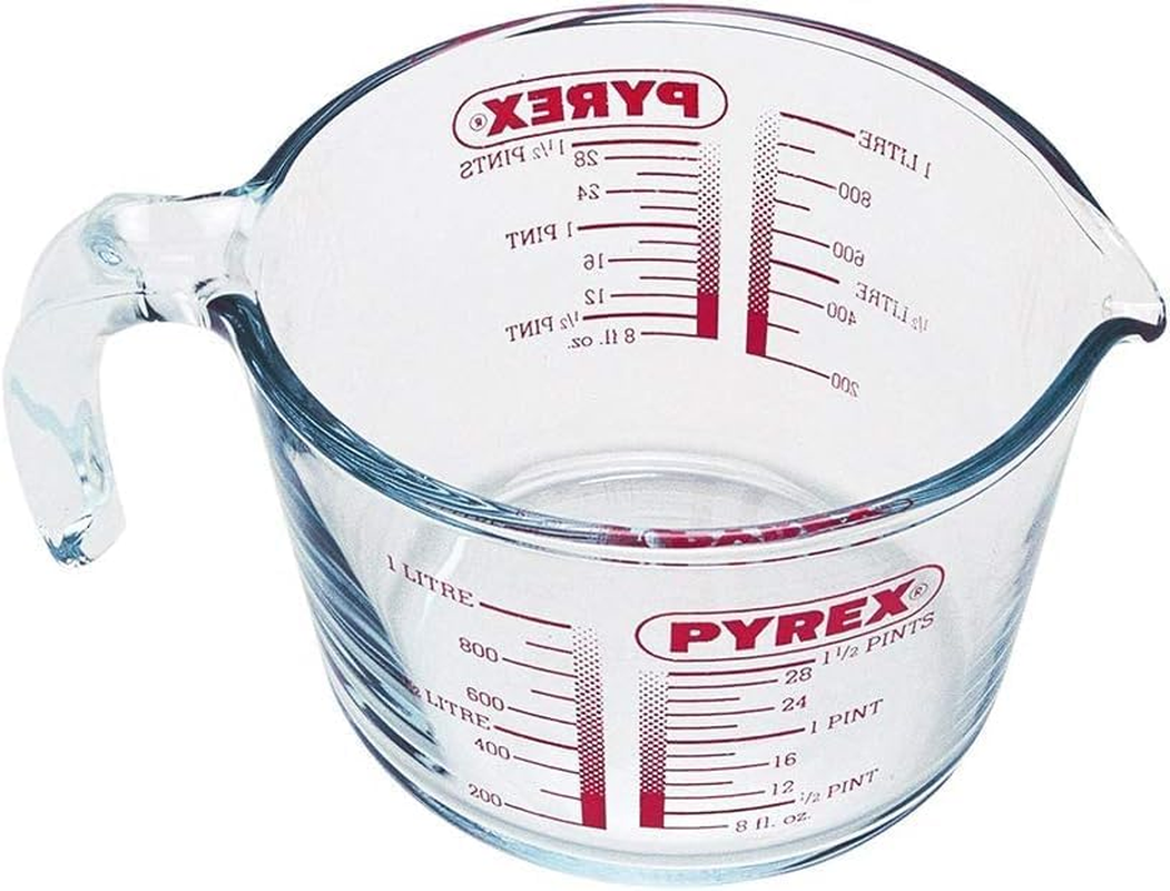 Pyrex Cook&Enjoy Measure Jug with Lid &ndash; High and Low Pouring Spout for Controlled Flow &ndash; Borosilicate Glass with Visible Measuring Scale, Freezer Dishwasher Microwave Safe &ndash; 1 Litre Capacity image number 3