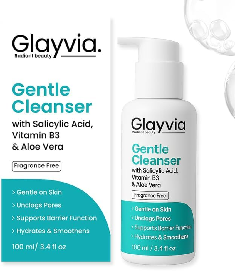 Glayvia Gentle Cleanser &ndash; Salicylic Acid (BHA) + Niacinamide + Aloe &ndash; Fragrance-Free, Ph-Balanced Daily Face Cleanser image number 5