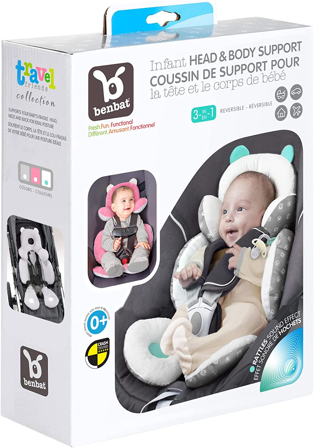 Benbat Reversible Body Support Pillow for 0-12 Months, White image number 5