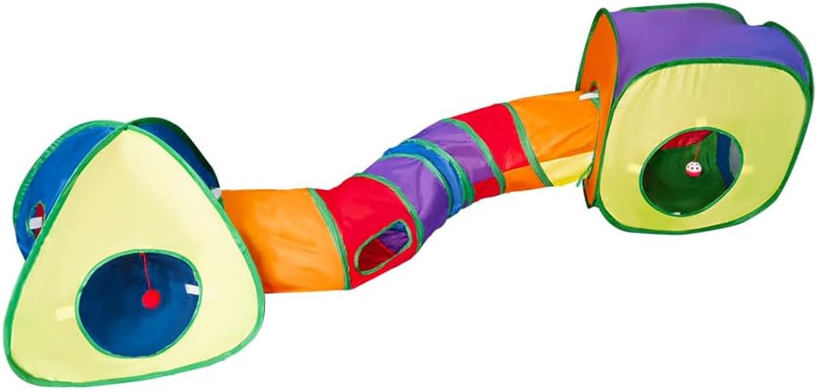 Cat Tunnels, Kitten Tunnel Tube,Cat Combination Tunnel,For Outdoor Indoor Supplies,For Kitten, Puppy, Kitty,With Play Ball and Bell,Peek Hole,Foldable,Pop Up