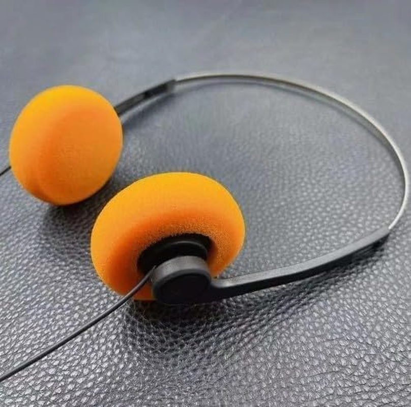1Pc Orange Retro Over-Ear Headphone，Vintage Feelings Underwire Headphone,Retro Lightweight Earphones,Hi-Fi Stereo Earphone Headset,Walkman Headphones ,For Most Mobile Phones Playback Pevices Earbuds image number 3
