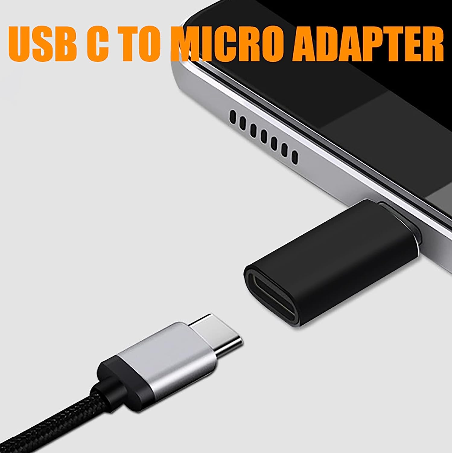 5Pack USB C Adapter, Tunghey Type C Female to Micro USB Male Convert Connector Support Charge & Data Sync Compatible with Galaxy S7/S7 Edge, Nexus 5/6 and Micro USB Devices image number 4