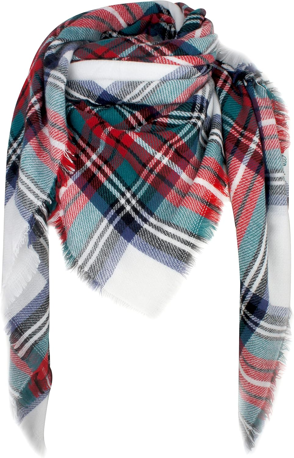 VIVIAN & VINCENT Triangle Fall Winter Soft Plaid Scarfs for Women Scarf Warm Shawls and Wraps
