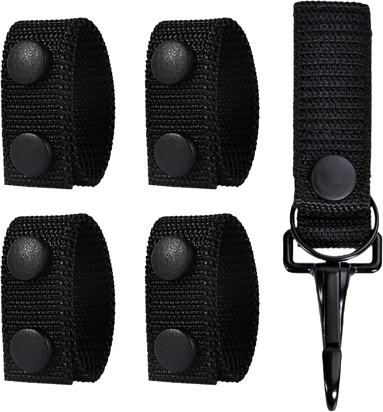 Duty Belt Keeper with Key Holder for 2" and 2&frac14;" Wide Belt,Keeper with Strong Metal Police Key Clip, Military Molle Hook,Police Military Equipment Accessories, 2 Pack