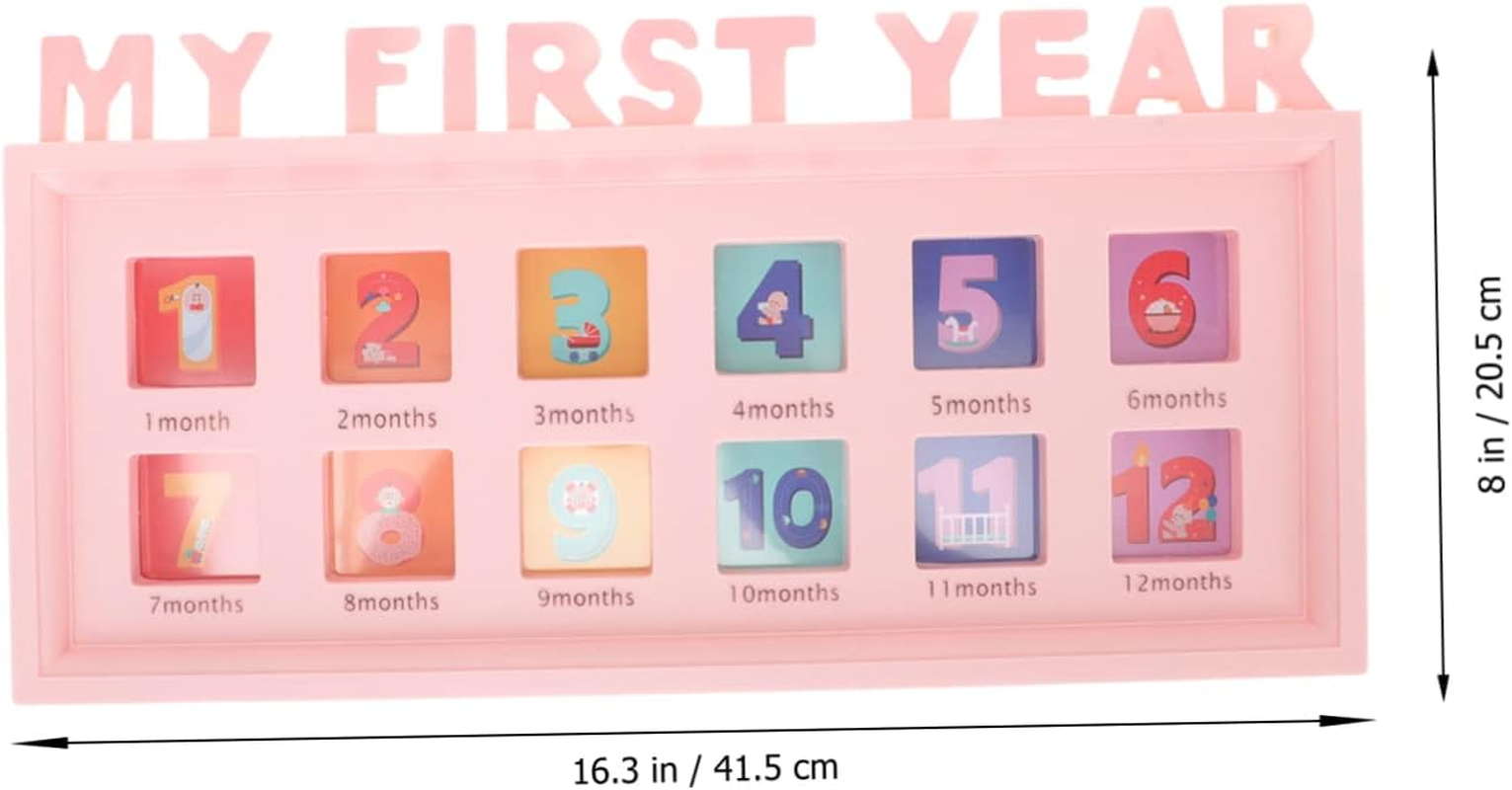 Boy Girl'S Growth Photo Frame Month Milestone Frame for Boy Girl Newborn Girl Nursery Decor Growth Record image number 3